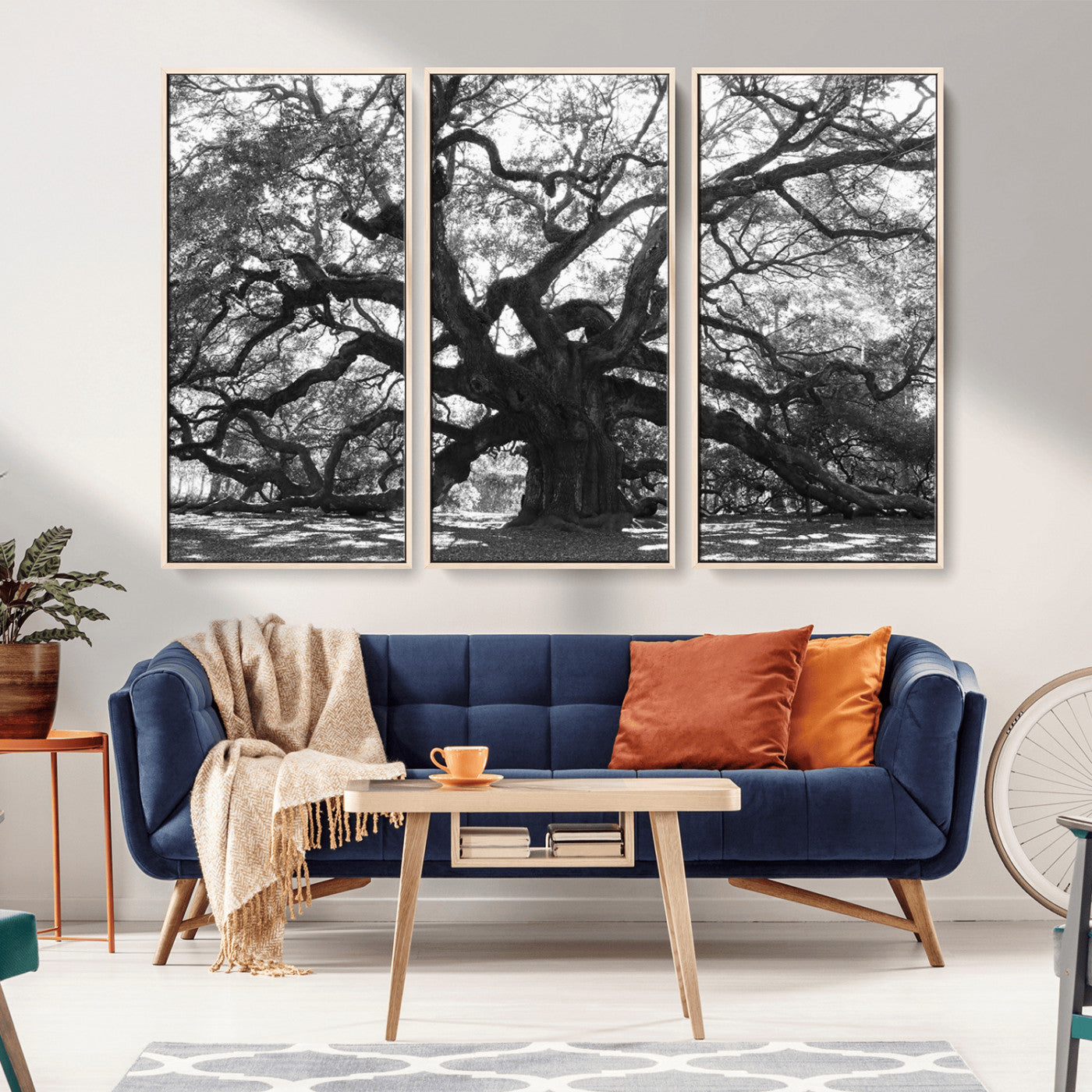 81655611-MGV-CV-36X24-Ancient Oak Wall Art Canvas Print, Framed Twisted Branches Art Picture Print, Gnarled Tree Perfect Moody Nature Decor Artwork
