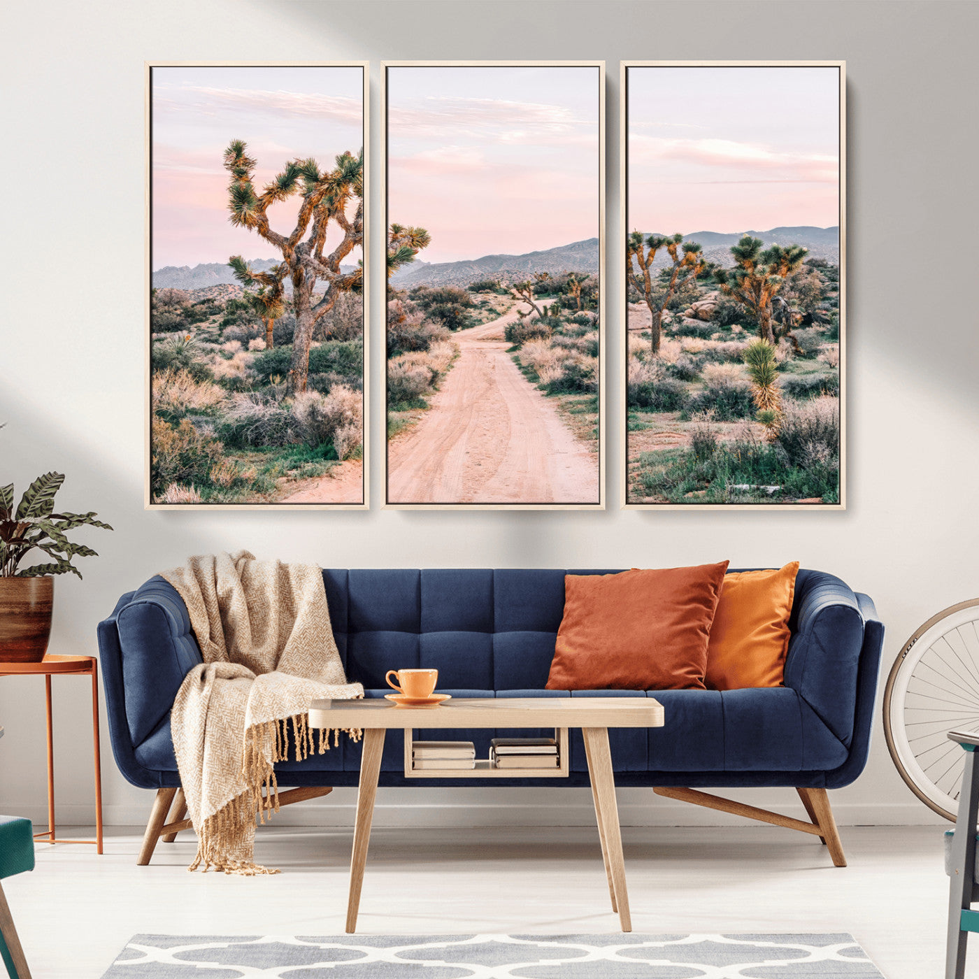 12540952-MGV-CV-36X24-Joshua Tree Park Wall Art Canvas Print, Framed Desert Road Art Picture Print, Sunset Drive Perfect Southwestern Boho Decor Artwork
