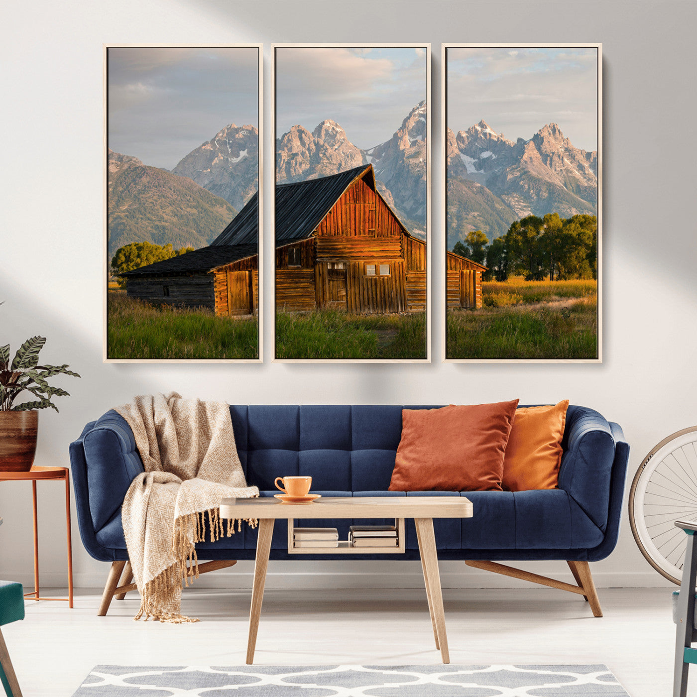 31771014-MGV-CV-36X24-Rustic Barn Wall Art Canvas Print, Framed Western Landscape Art Picture Print, Farmhouse Style Perfect Rustic Farmhouse Decor