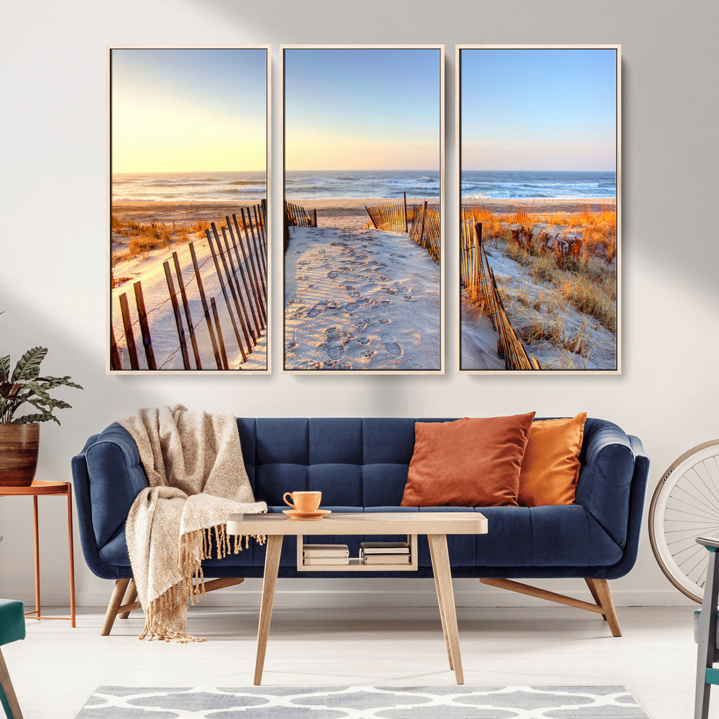 73351887-MGV-CV-36X24-Ocean Sunset Wall Art Wall Art Canvas Print, Framed Nautical Photography Art Picture Print, Summer Beach House Decor Perfect