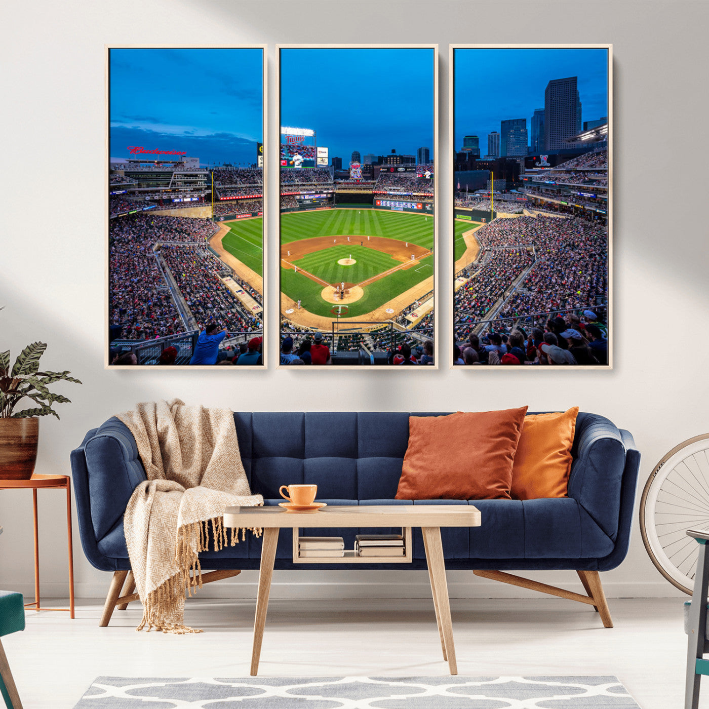 77273035-MGV-CV-36X24-Baseball Stadium Wall Art – Panoramic Evening Game Canvas Print, Sports Fan Decor for Man Cave, Office, Bar, or Living Room