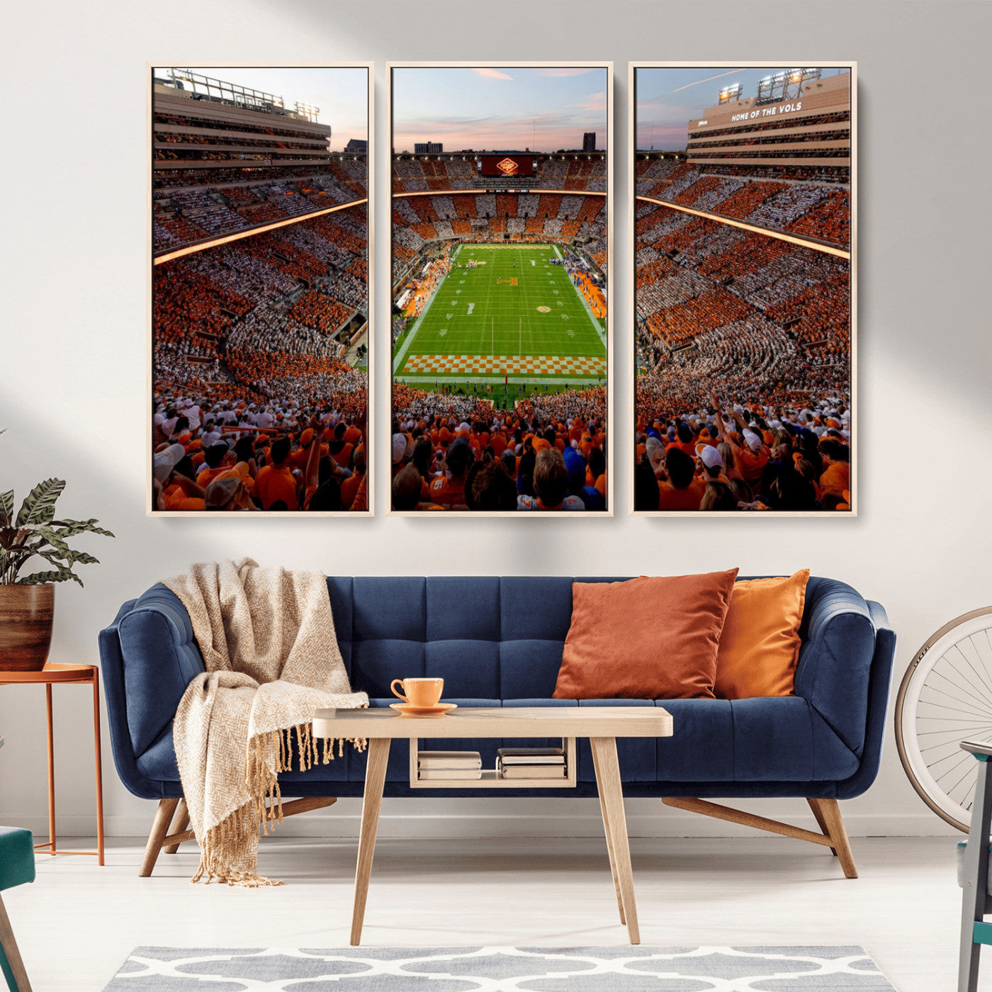 37160229-MGV-CV-36X24-Tennessee Volunteers Wall Art – Neyland Stadium Sunset Checkerboard Game Canvas Print, Vols Football Panorama Sports Decor