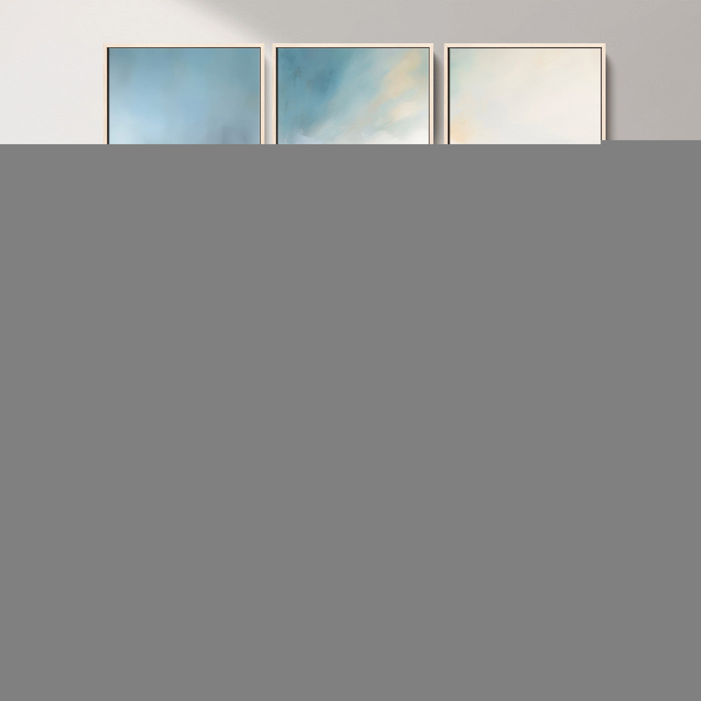 MGV-FC-48X32-3P - Soft Horizon Wall Art Canvas Print, Framed Golden Field Art Picture Print, Dreamy Horizon Perfect Minimalist Earthy Decor Artwork