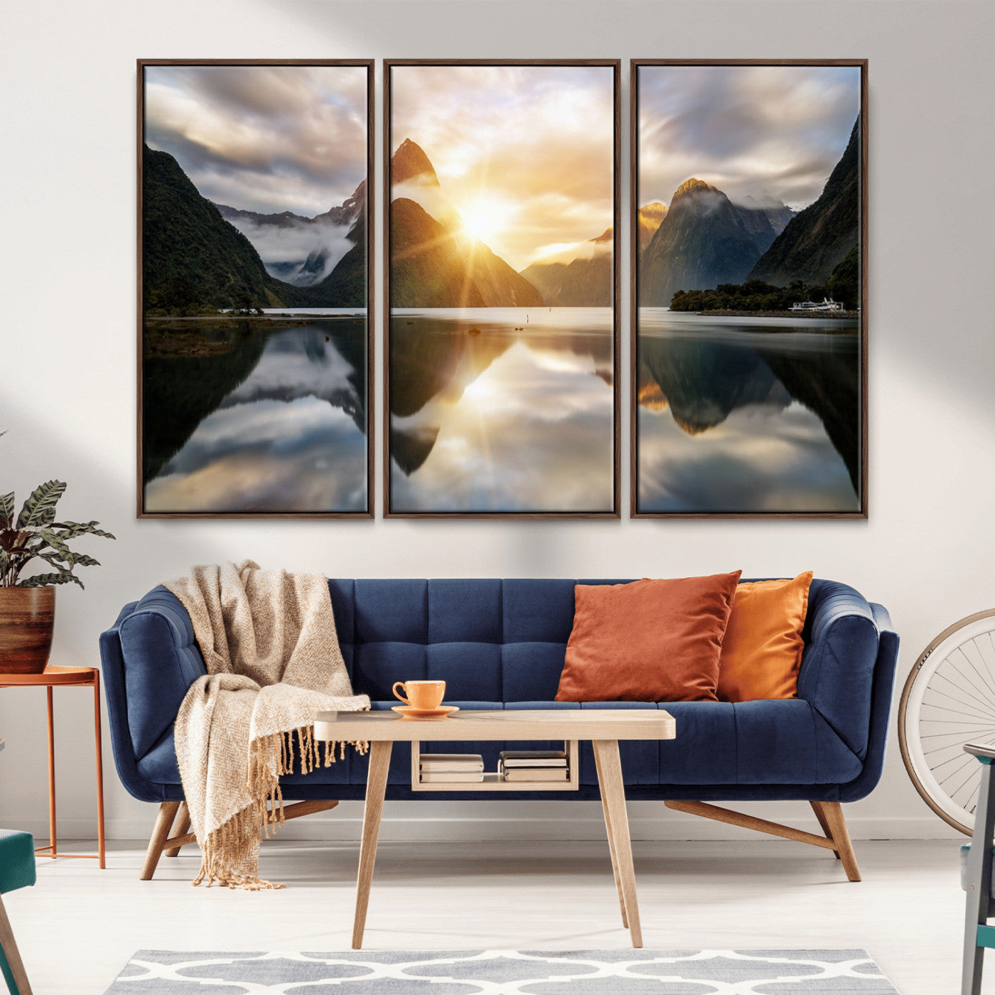 78842-MGV-CV-36X24-Sunrise Mountain Reflection Wall Art – Stunning Nature Landscape Canvas Print for Home, Office, Living Room or Relaxing Space