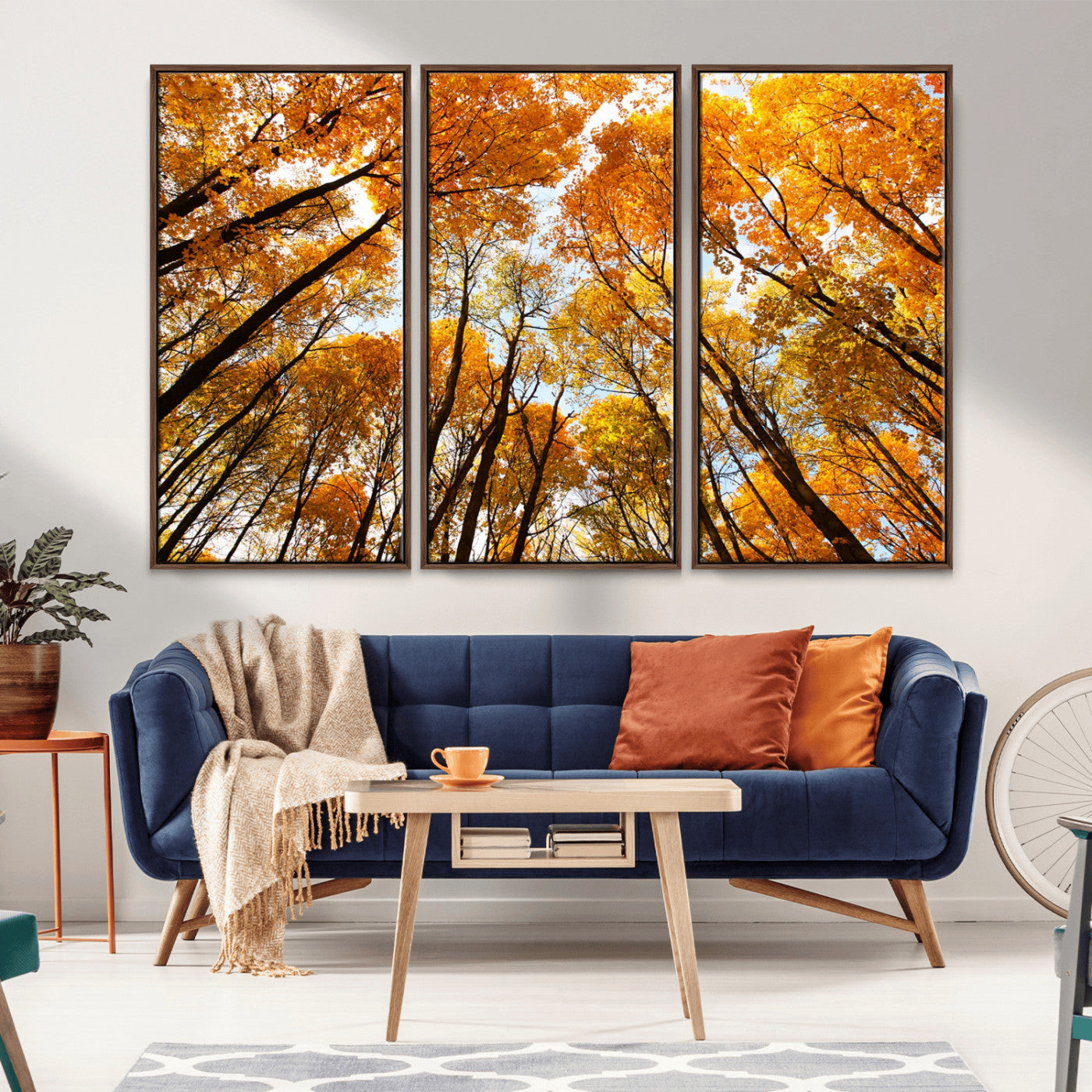 11823-MGV-CV-36X24-Golden Autumn Tree Canopy Wall Art – Stunning Fall Forest Leaves Print, Warm Seasonal Nature Decor for Home, Office or Cabin