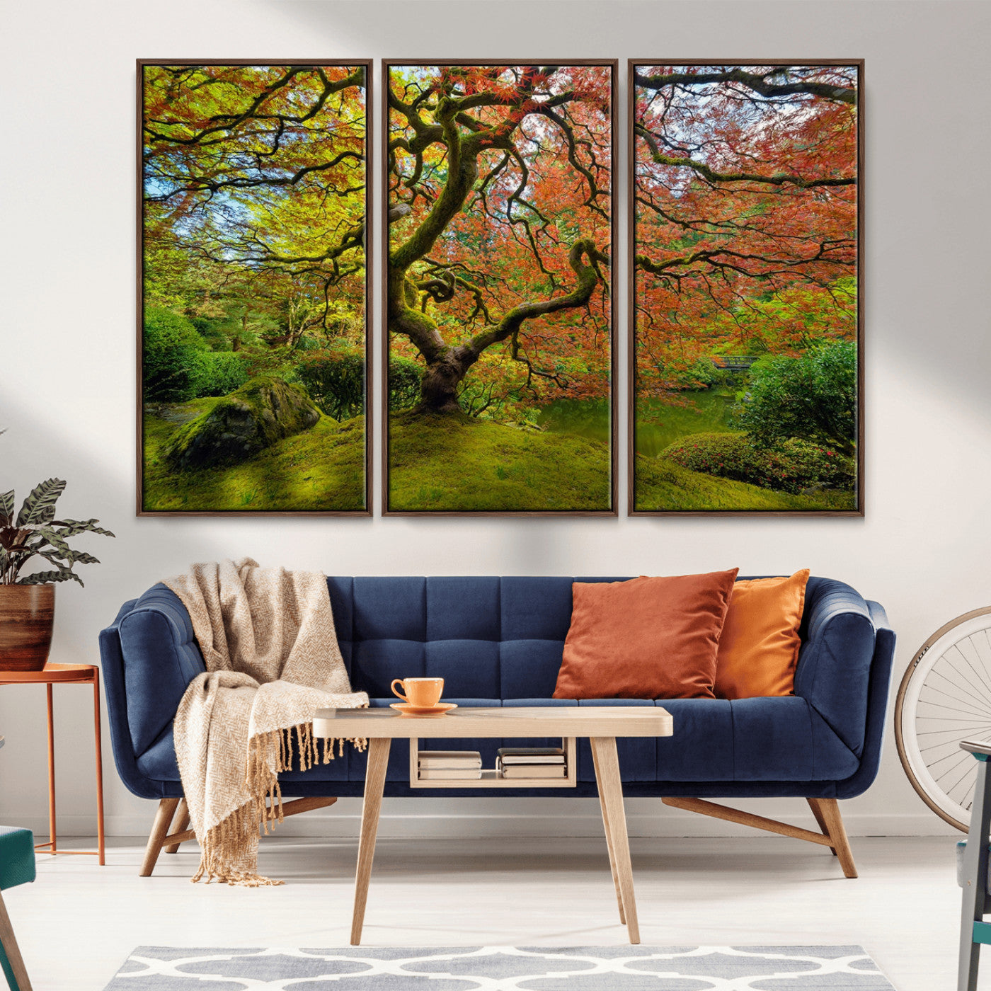 10316-MGV-CV-36X24-Japanese Maple Tree Wall Art – Colorful Autumn Foliage Canvas Print, Zen Nature Landscape Artwork for Living Room Bedroom, or