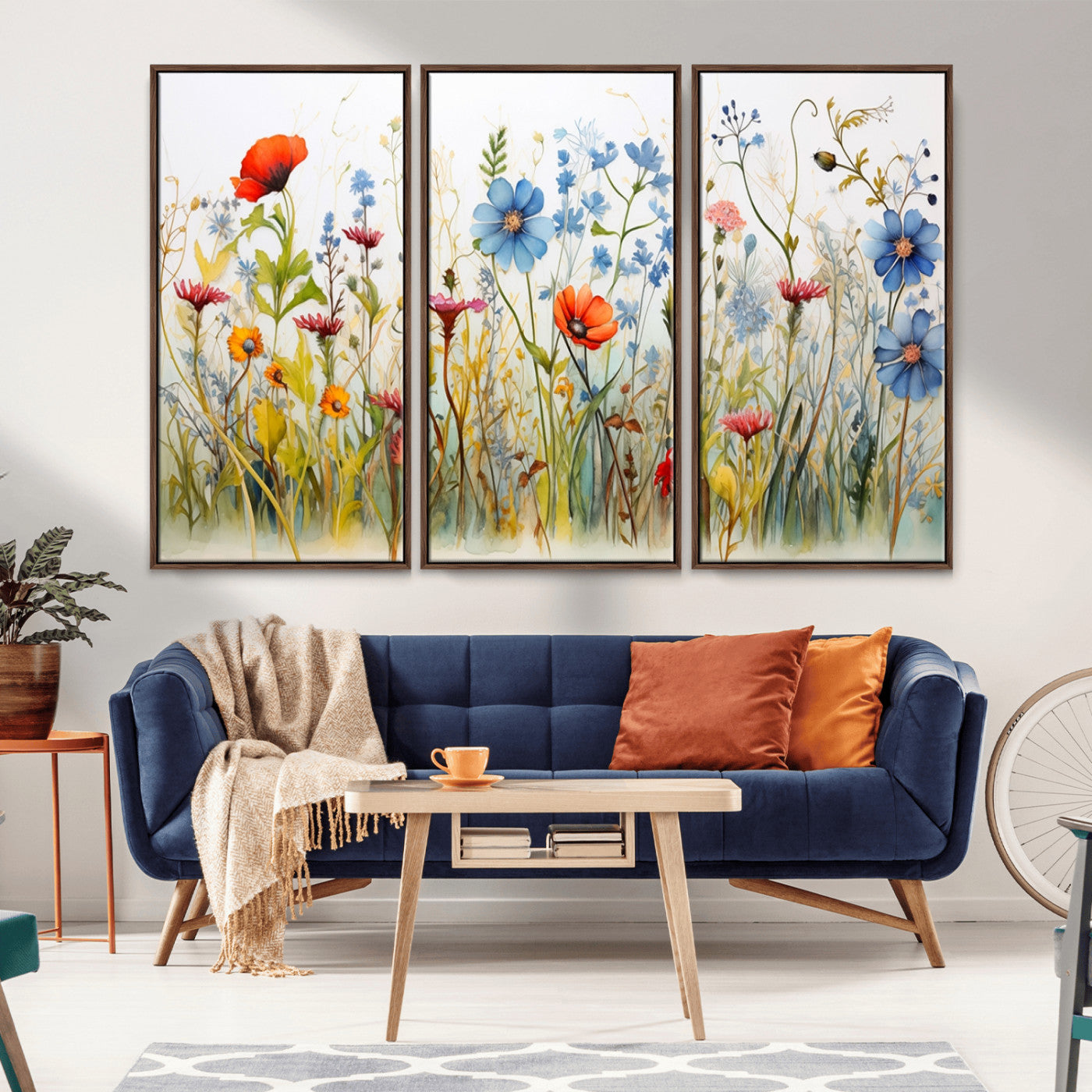 45019-MGV-CV-36X24-Wildflower Garden Wall Art – Colorful Botanical Floral Canvas Print, Nature-Inspired Decor for Living Room, Bedroom or Office