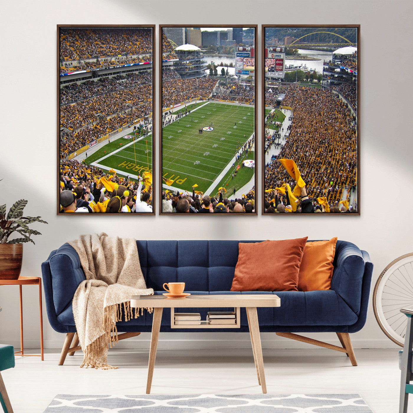 51419-MGV-CV-36X24-Heinz Field Wall Art Canvas Print, Framed Pittsburgh Stadium Field Art Picture Print, Heinz Stadium Field Perfect Sports Room
