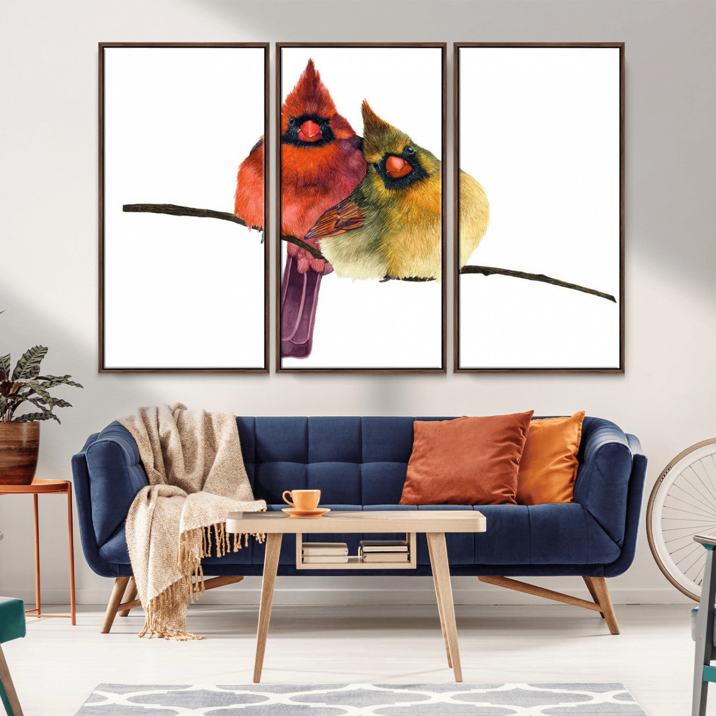 56182-MGV-CV-36X24-Cardinal Couple Wall Art – Male and Female Cardinal Canvas Print, Romantic Bird Artwork for Nature Lovers, Living Room, Bedroom,