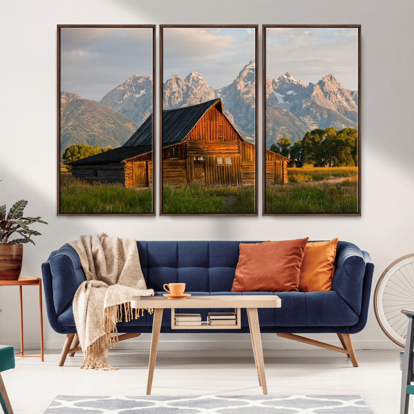 31771014-MGV-CV-36X24-Rustic Barn Wall Art Canvas Print, Framed Western Landscape Art Picture Print, Farmhouse Style Perfect Rustic Farmhouse Decor