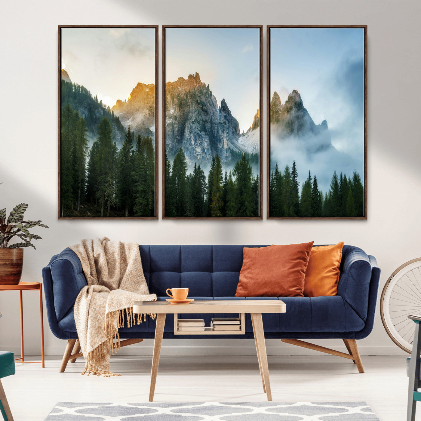 21145440-MGV-CV-36X24-Wilderness Wall Art Wall Art Canvas Print, Framed Nature Landscape Decor Art Picture Print, Misty Forest Photography Perfect