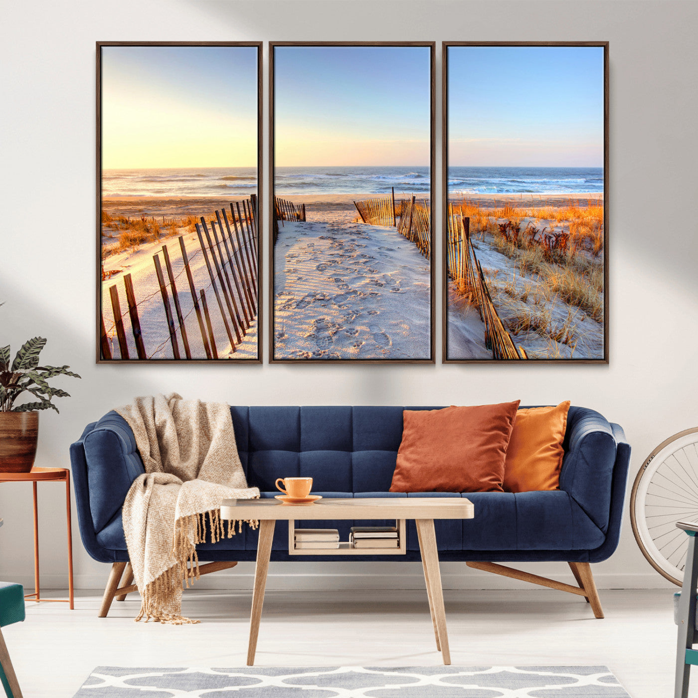 73351887-MGV-CV-36X24-Ocean Sunset Wall Art Wall Art Canvas Print, Framed Nautical Photography Art Picture Print, Summer Beach House Decor Perfect