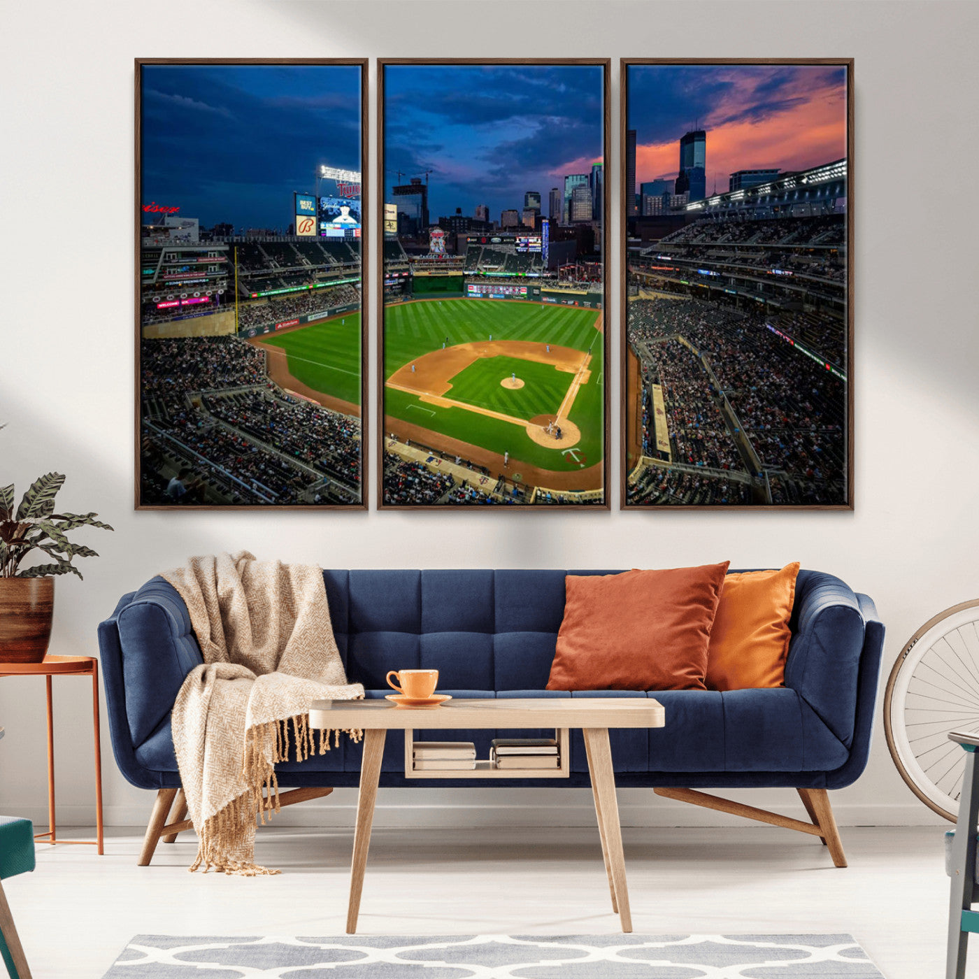 68222753-MGV-CV-36X24-Baseball Stadium Wall Art – Panoramic Night Game Canvas Print, Sports Decor for Man Cave, Office, Bar, or Living Room