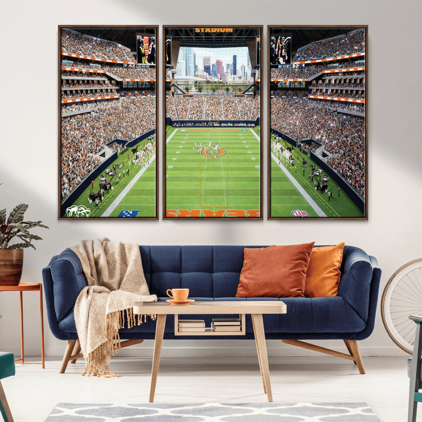 76935553-MGV-CV-36X24-Football Stadium Wall Art – Panoramic Game Day Canvas Print, Sports Decor for Man Cave, Office, Bar, or Living Room