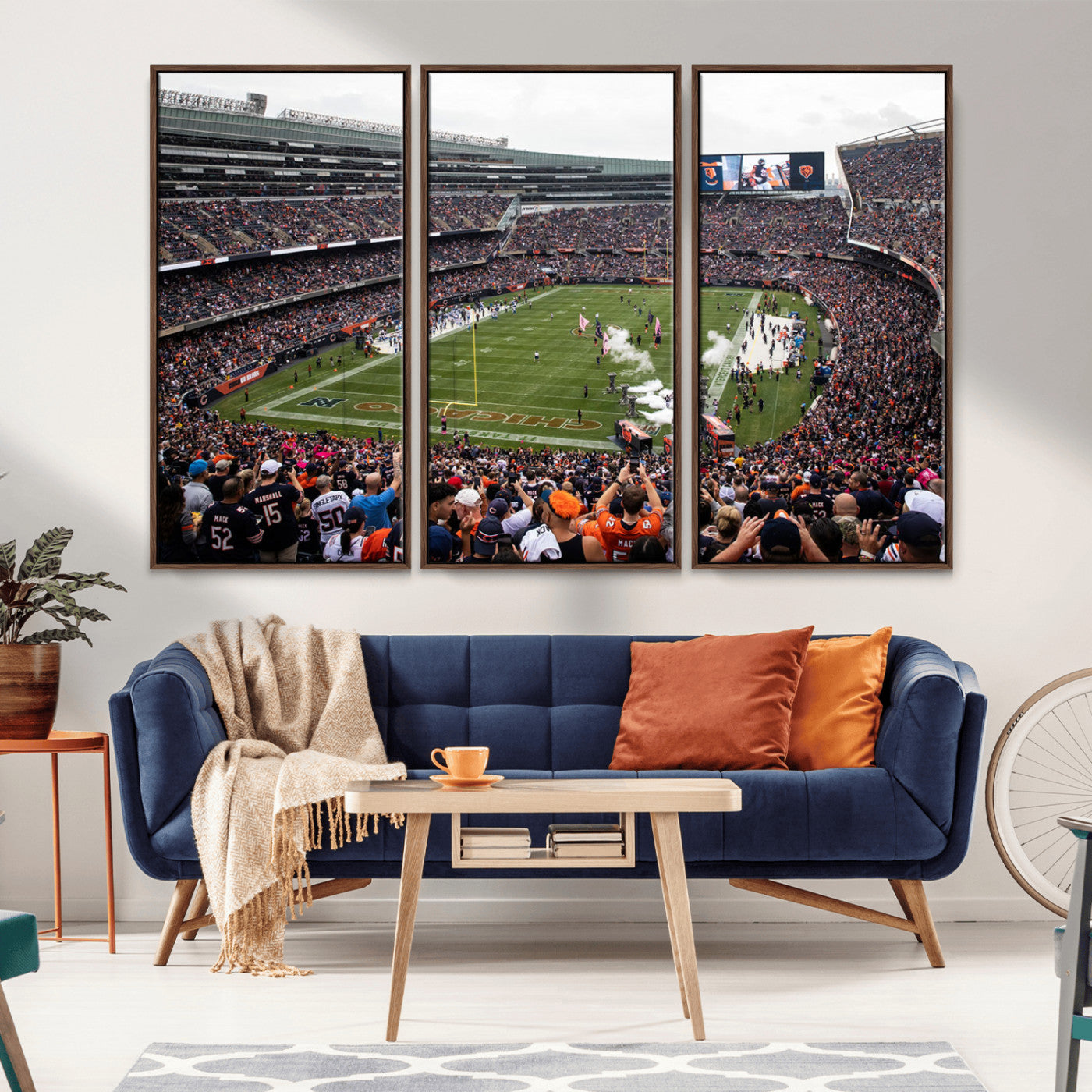 18347149-MGV-CV-36X24-Soldier Field Wall Art – Chicago Bears Football Stadium Canvas Print, Game Day Sports Decor for Man Cave, Bar, Office, or Living