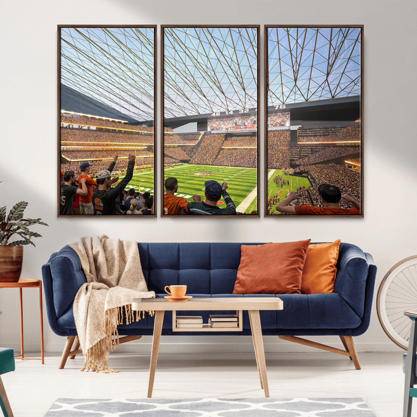 81960112-MGV-CV-36X24-Futuristic Football Stadium Wall Art – Modern Dome Arena Canvas Print, Chicago Bears Concept Design Sports Decor for Man Cave or