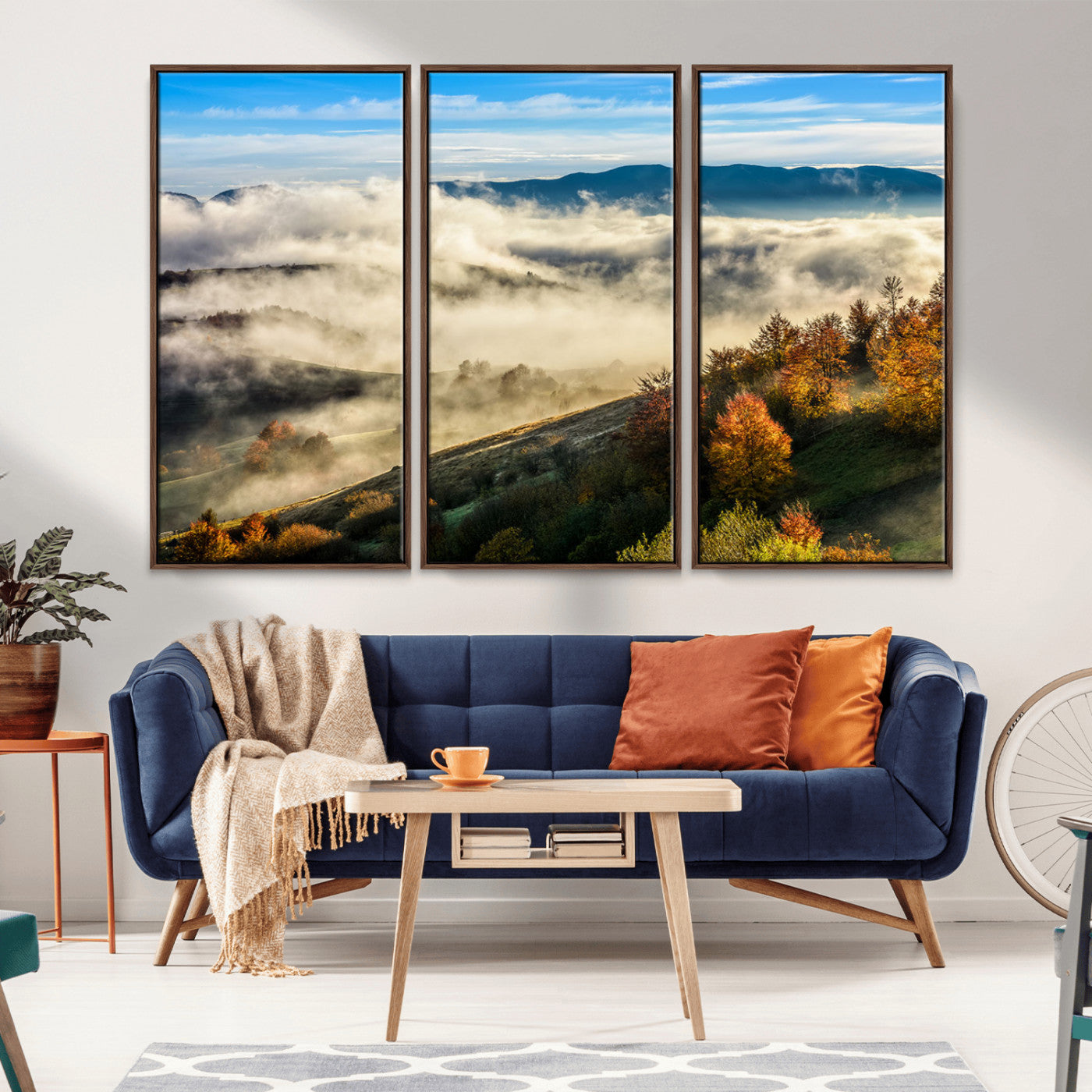 21551192-MGV-CV-36X24-Landscape Wall Art – Autumn Mountain View Canvas Print, Scenic Nature Photography Decor for Bedroom, Living Room, Office, Cabin or