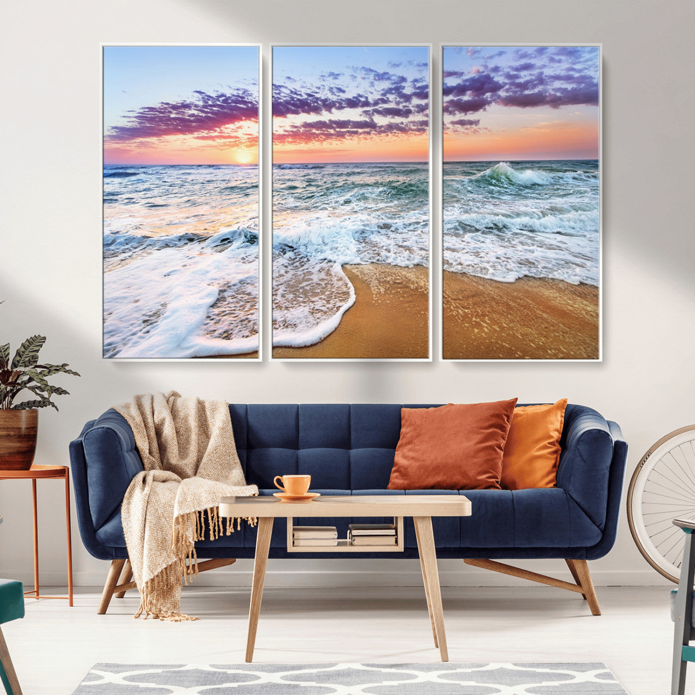 53006-MGV-CV-36X24-Ocean Beach Sunset Wall Art – Vibrant Seascape Canvas Print, Coastal Home Decor for Living Room, Bedroom, Office or Beach House
