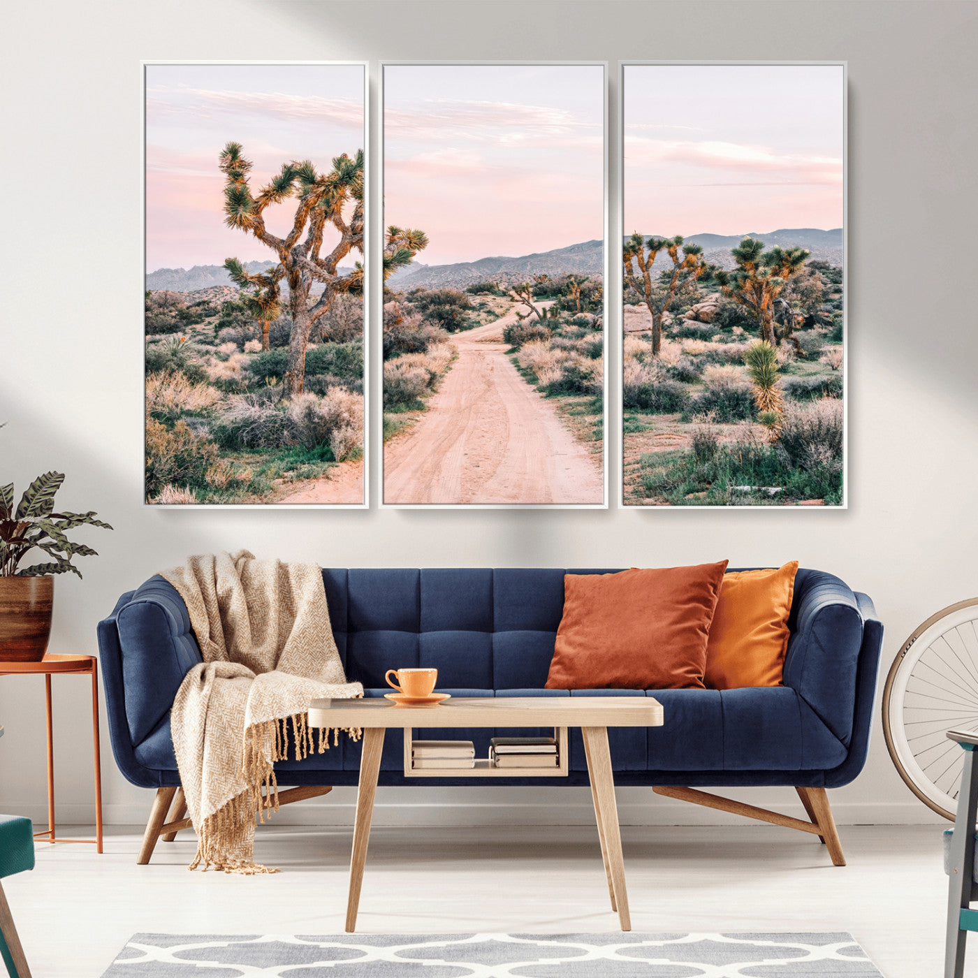 12540952-MGV-CV-36X24-Joshua Tree Park Wall Art Canvas Print, Framed Desert Road Art Picture Print, Sunset Drive Perfect Southwestern Boho Decor Artwork