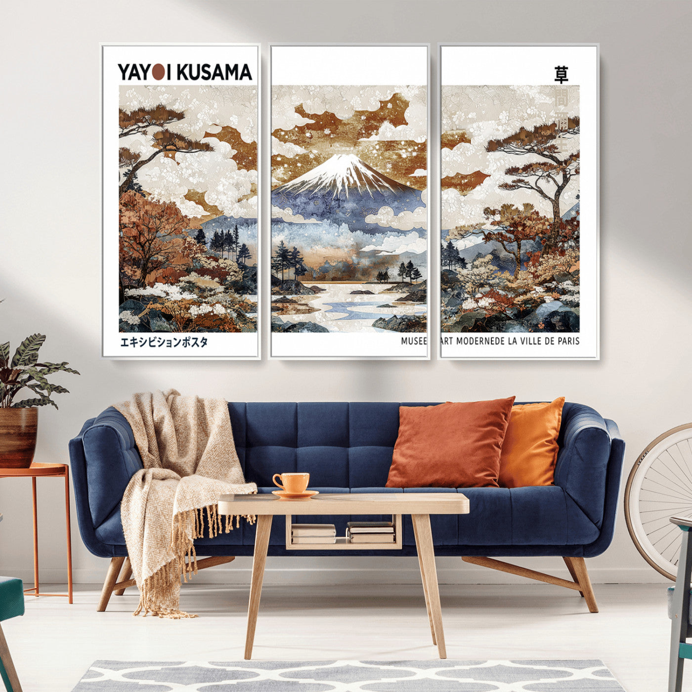 80111817-MGV-CV-36X24-Japanese Landscape Wall Art – Mount Fuji Autumn Canvas Print, Asian Inspired Nature Decor for Living Room, Bedroom, Office or
