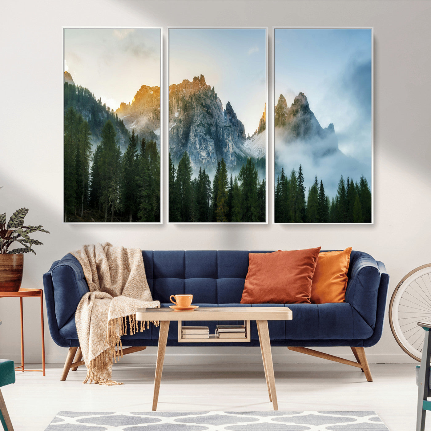 21145440-MGV-CV-36X24-Wilderness Wall Art Wall Art Canvas Print, Framed Nature Landscape Decor Art Picture Print, Misty Forest Photography Perfect