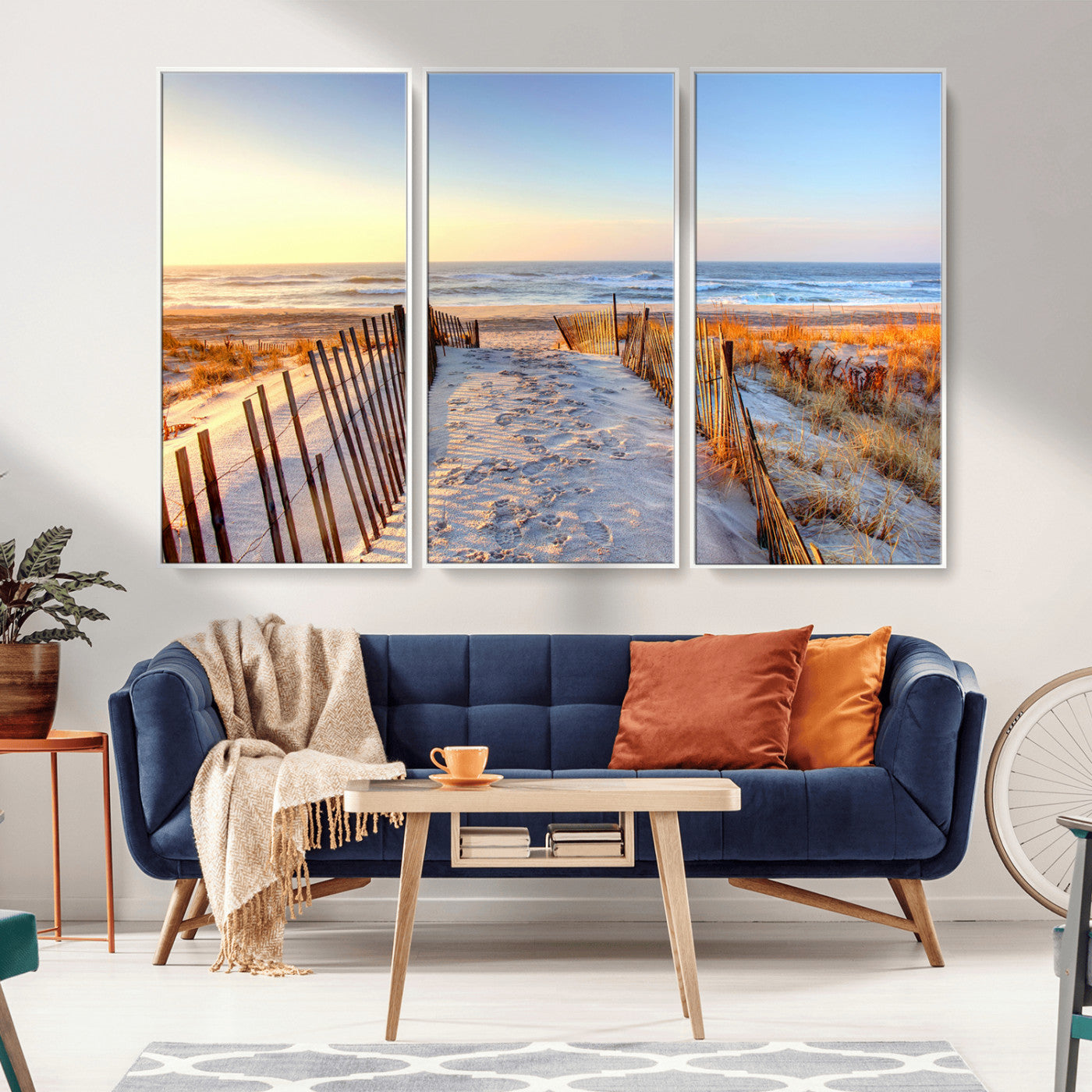 73351887-MGV-CV-36X24-Ocean Sunset Wall Art Wall Art Canvas Print, Framed Nautical Photography Art Picture Print, Summer Beach House Decor Perfect