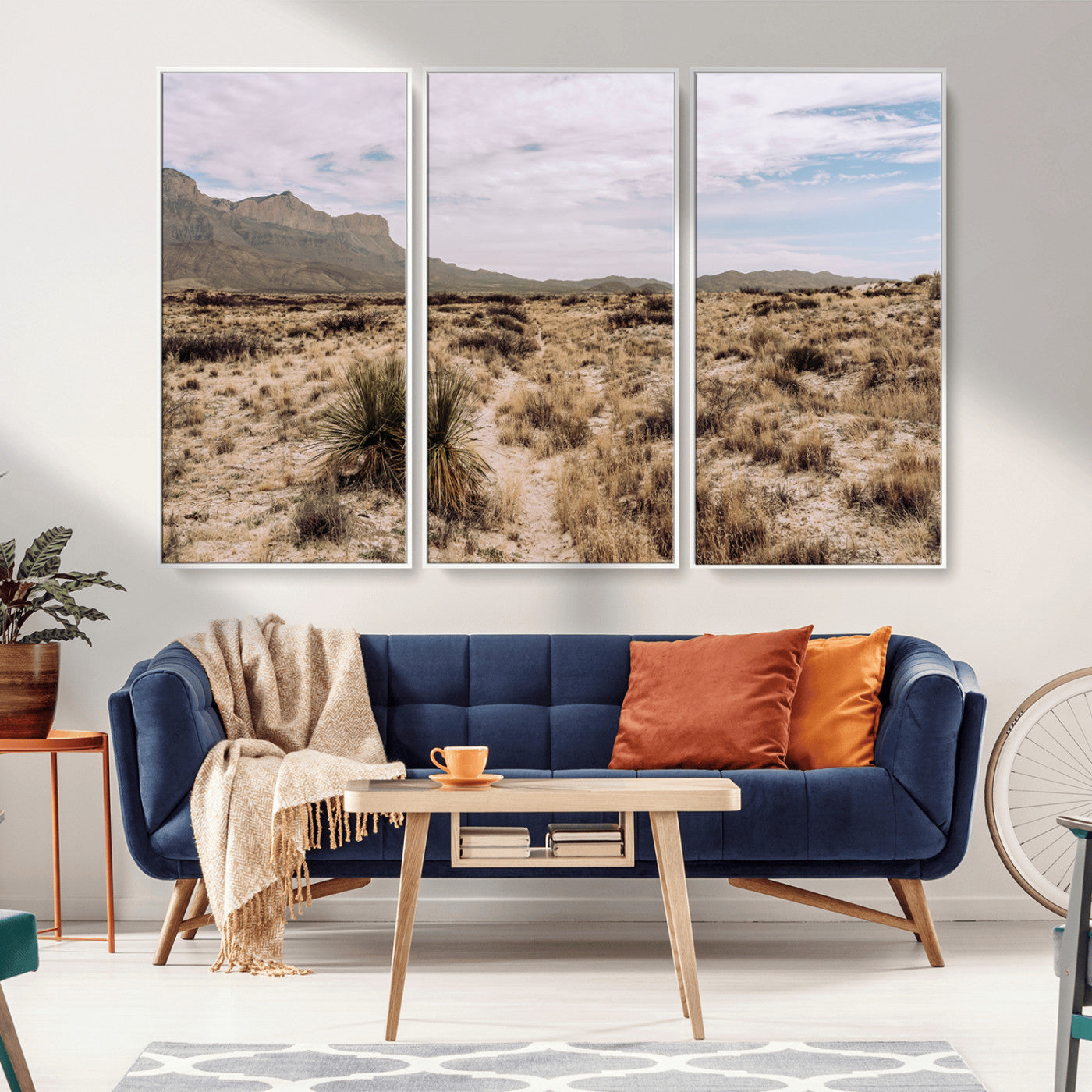 20681831-MGV-CV-36X24-Desert Landscape Wall Art – Southwestern Mountain Canvas Print, Rustic Western Nature Photography Decor for Living Room, Office,