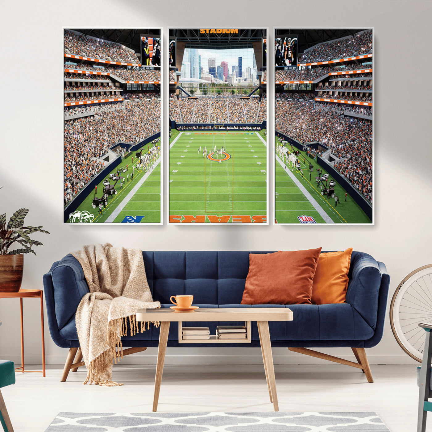 76935553-MGV-CV-36X24-Football Stadium Wall Art – Panoramic Game Day Canvas Print, Sports Decor for Man Cave, Office, Bar, or Living Room