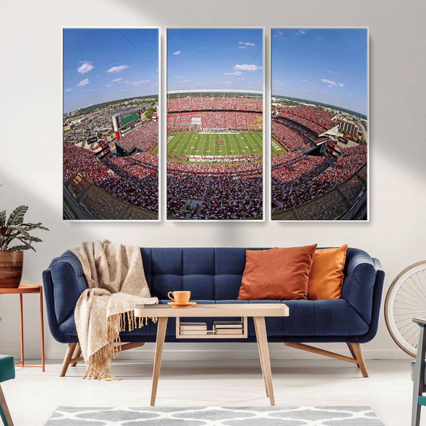 29492070-MGV-CV-36X24-Stadium Wall Art – Panoramic College Football Canvas Print, Game Day Crowd and Field Scene, Sports Photography Decor for Office,