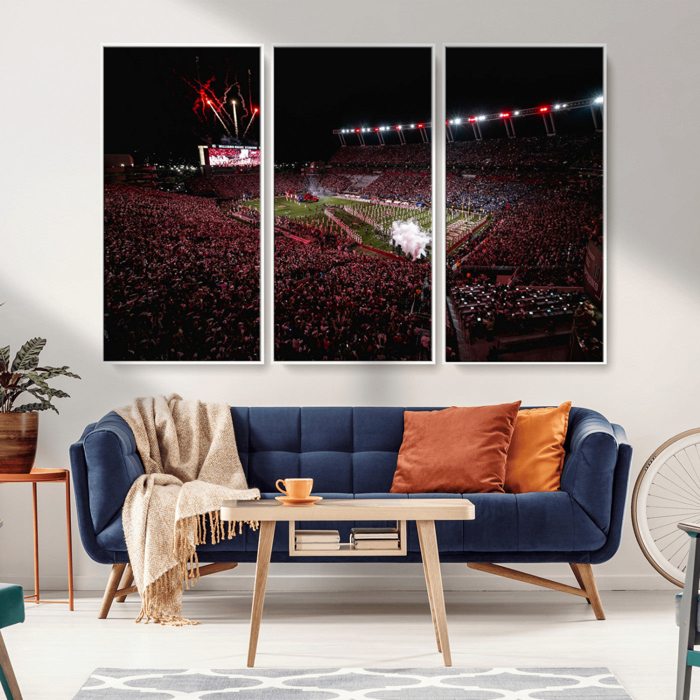60690191-MGV-FC-48X32-3P_White-William Brice Stadium Wall Art – Baseball Artwork Print for Game Room, Basement, Dorm or Office Wall Decor