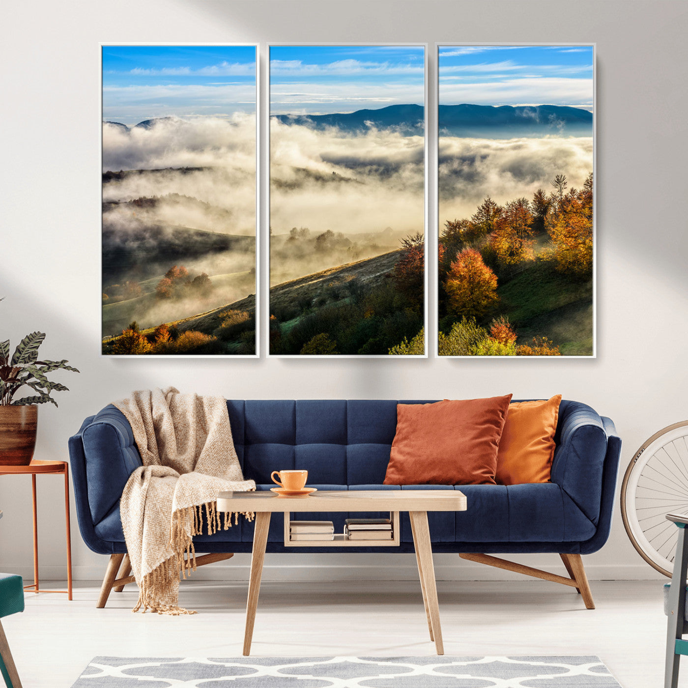 21551192-MGV-CV-36X24-Landscape Wall Art – Autumn Mountain View Canvas Print, Scenic Nature Photography Decor for Bedroom, Living Room, Office, Cabin or