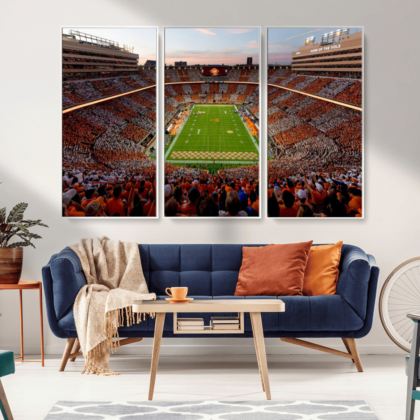 37160229-MGV-CV-36X24-Tennessee Volunteers Wall Art – Neyland Stadium Sunset Checkerboard Game Canvas Print, Vols Football Panorama Sports Decor