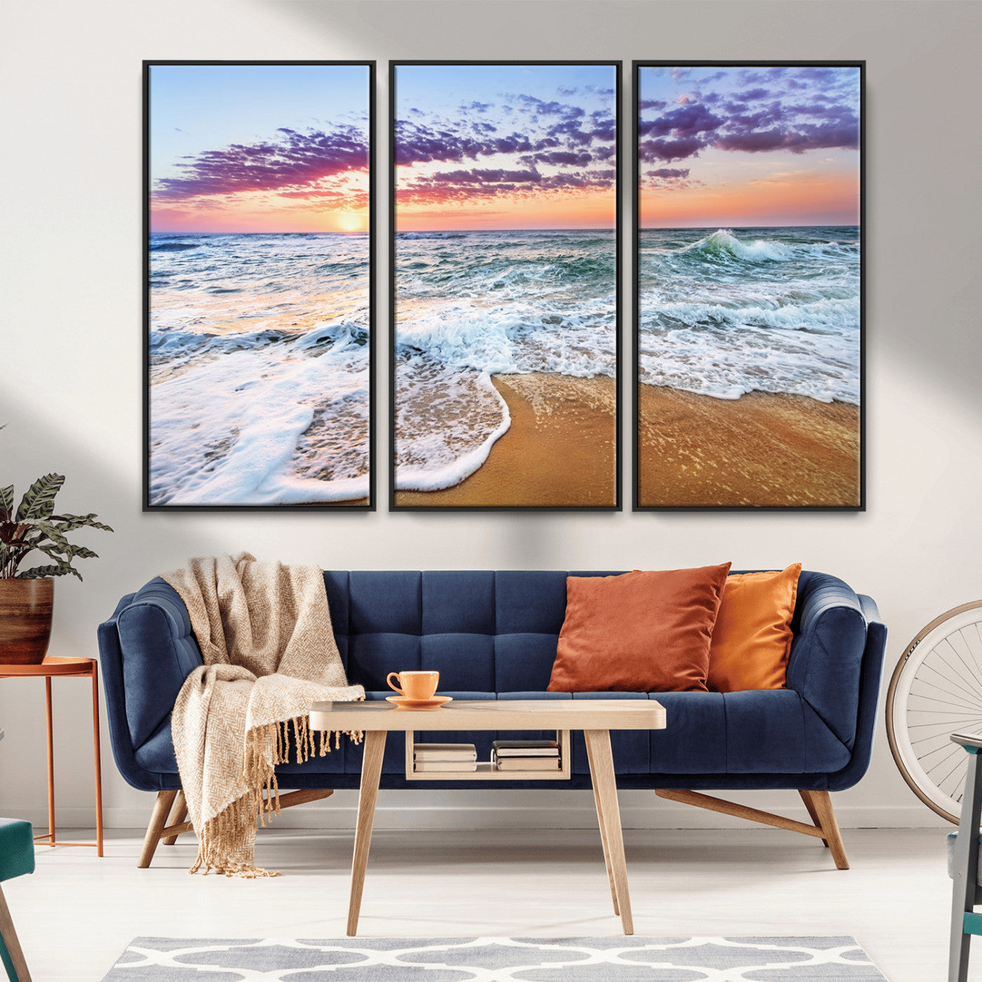 53006-MGV-CV-36X24-Ocean Beach Sunset Wall Art – Vibrant Seascape Canvas Print, Coastal Home Decor for Living Room, Bedroom, Office or Beach House