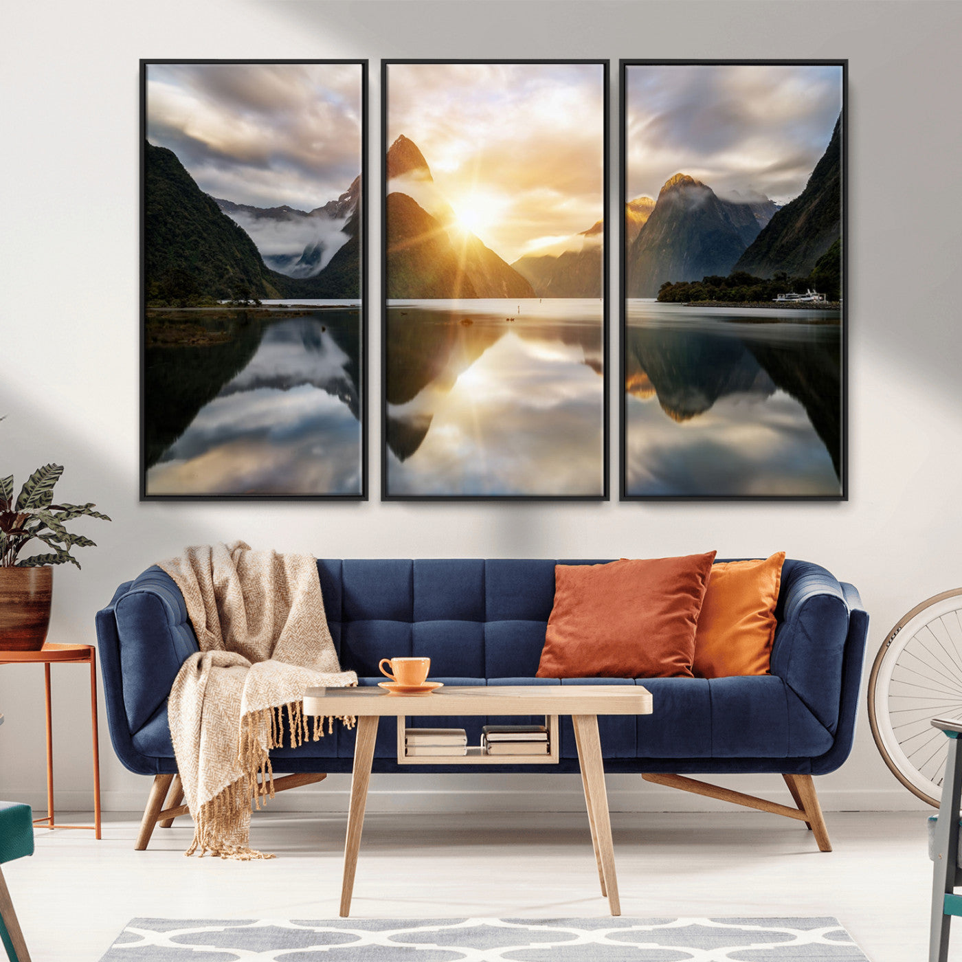 78842-MGV-CV-36X24-Sunrise Mountain Reflection Wall Art – Stunning Nature Landscape Canvas Print for Home, Office, Living Room or Relaxing Space