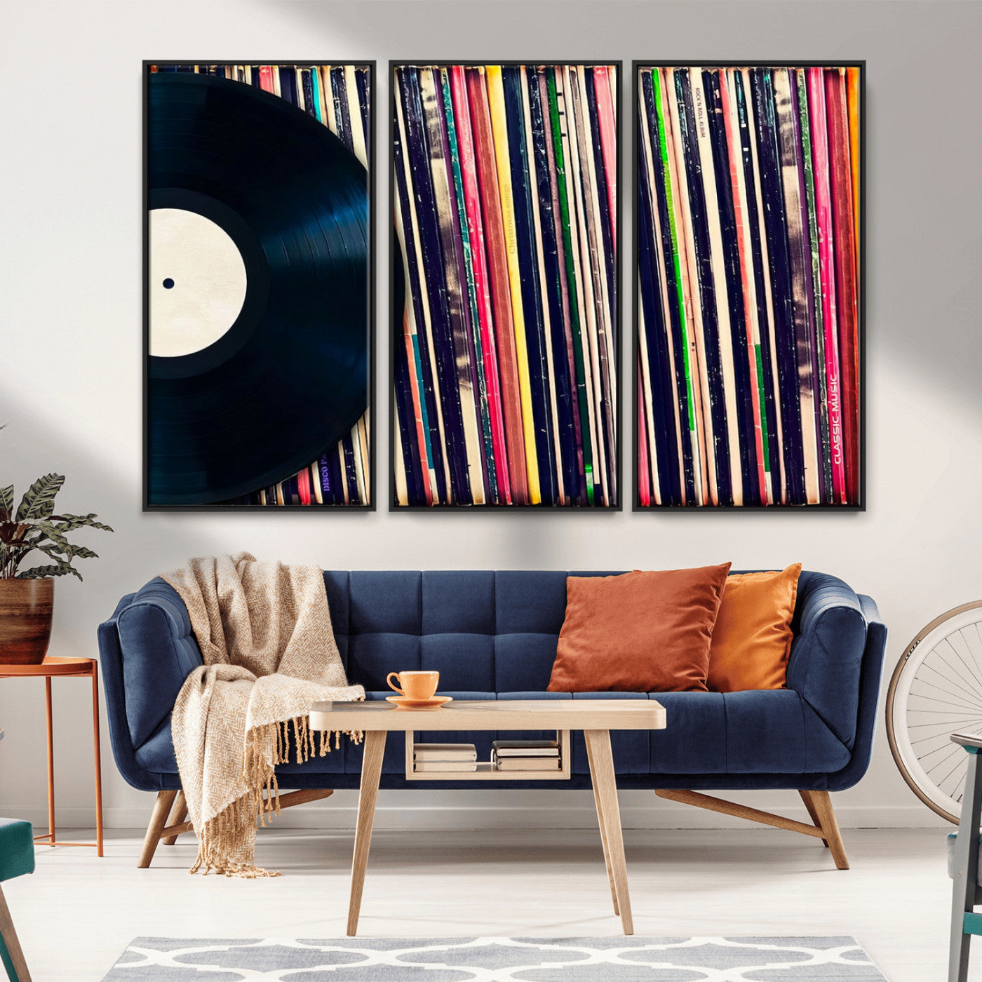 45029-MGV-FC-48X32-3P_Black-Misty Pine Forest Wall Art – Black and White Landscape Canvas Print, Foggy Trees Nature Photography, Modern Minimalist Decor for