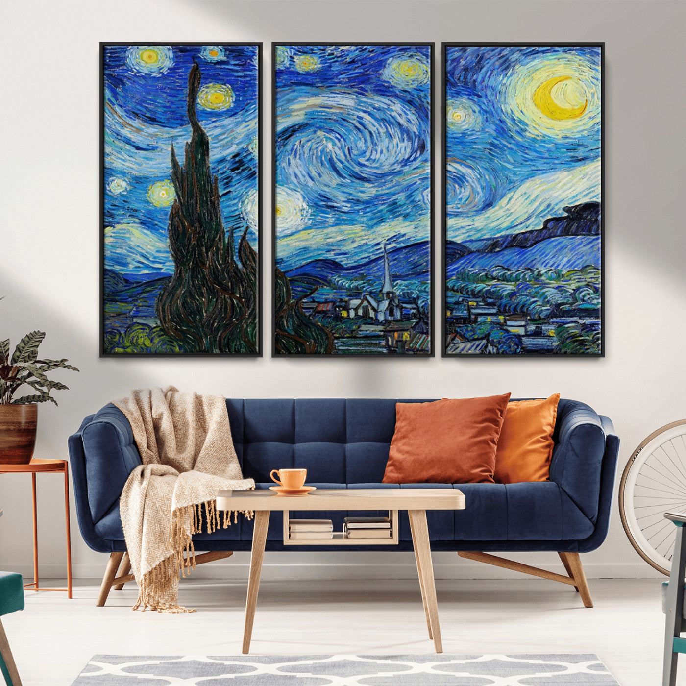 39177-MGV-CV-36X24-Starry Night Wall Art – Vincent van Gogh Famous Painting Canvas Print, Timeless Starry Sky Decor for Living Room, Bedroom or