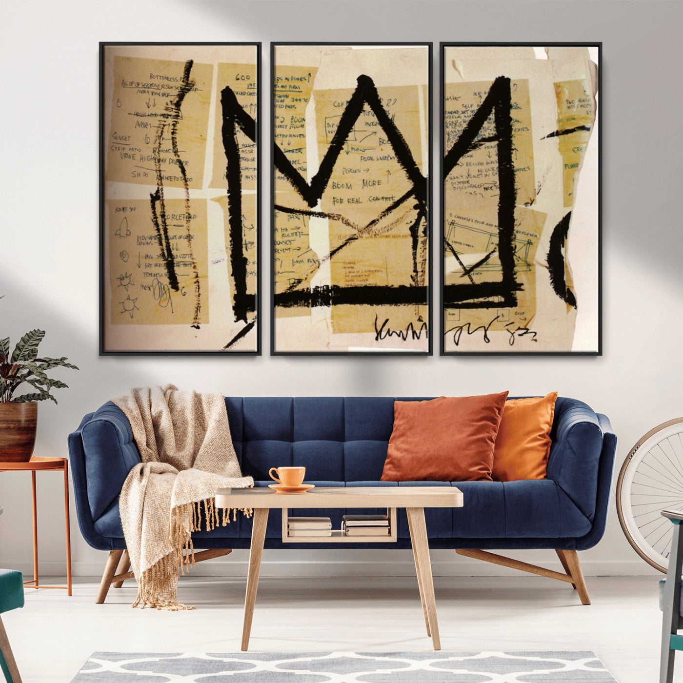 37215-MGV-CV-36X24-Abstract Crown Wall Art – Urban Graffiti Style Canvas Print Modern Street Art Design, Bold Contemporary Decor for Living Room,