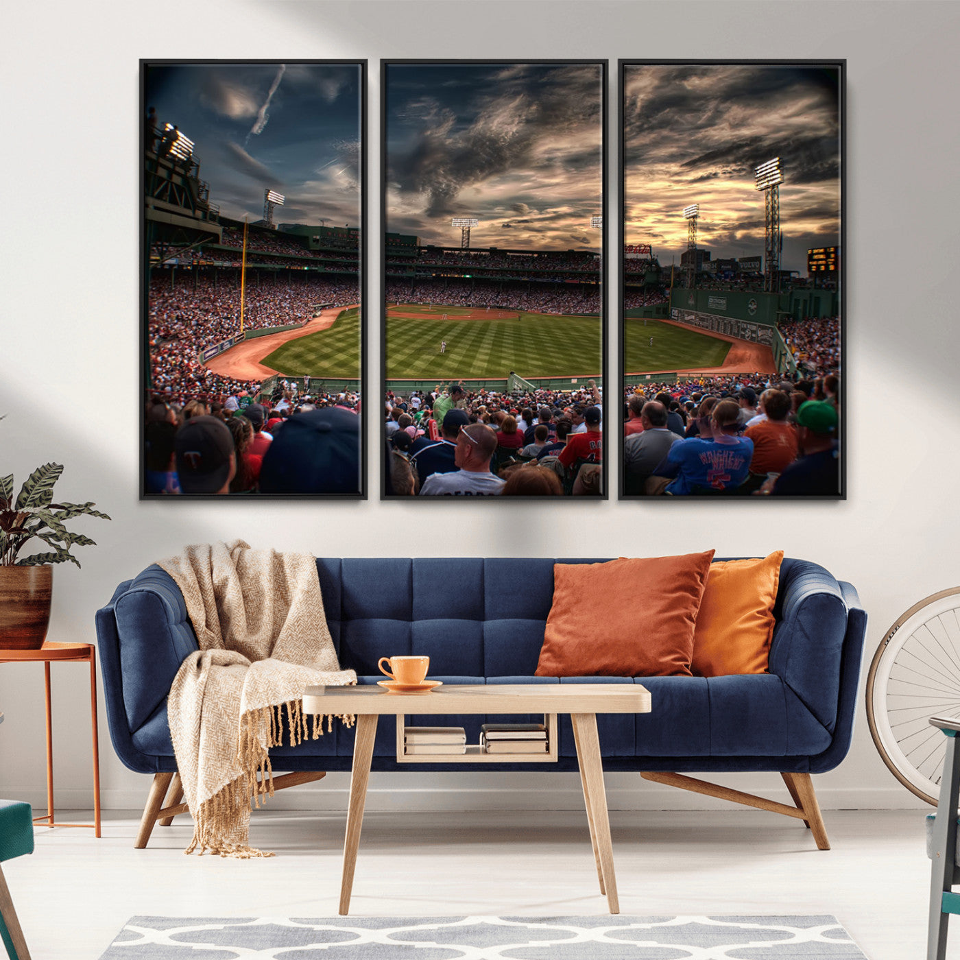 53432-MGV-CV-36X24-Fenway Park Stadium Wall Art Canvas Print, Framed Boston Baseball Stadium Art Picture Print, Massachusetts Fenway Park Perfect