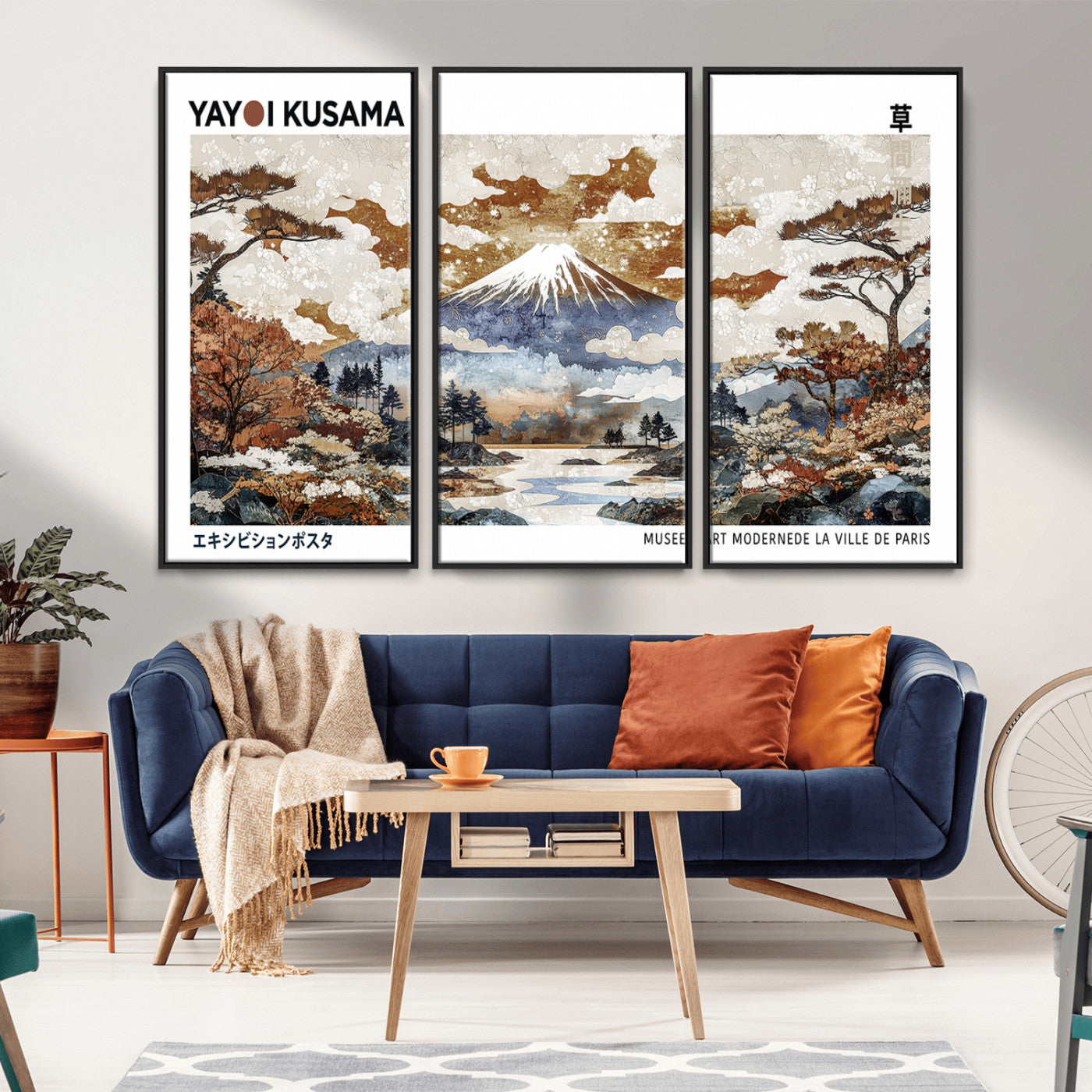 80111817-MGV-CV-36X24-Japanese Landscape Wall Art – Mount Fuji Autumn Canvas Print, Asian Inspired Nature Decor for Living Room, Bedroom, Office or