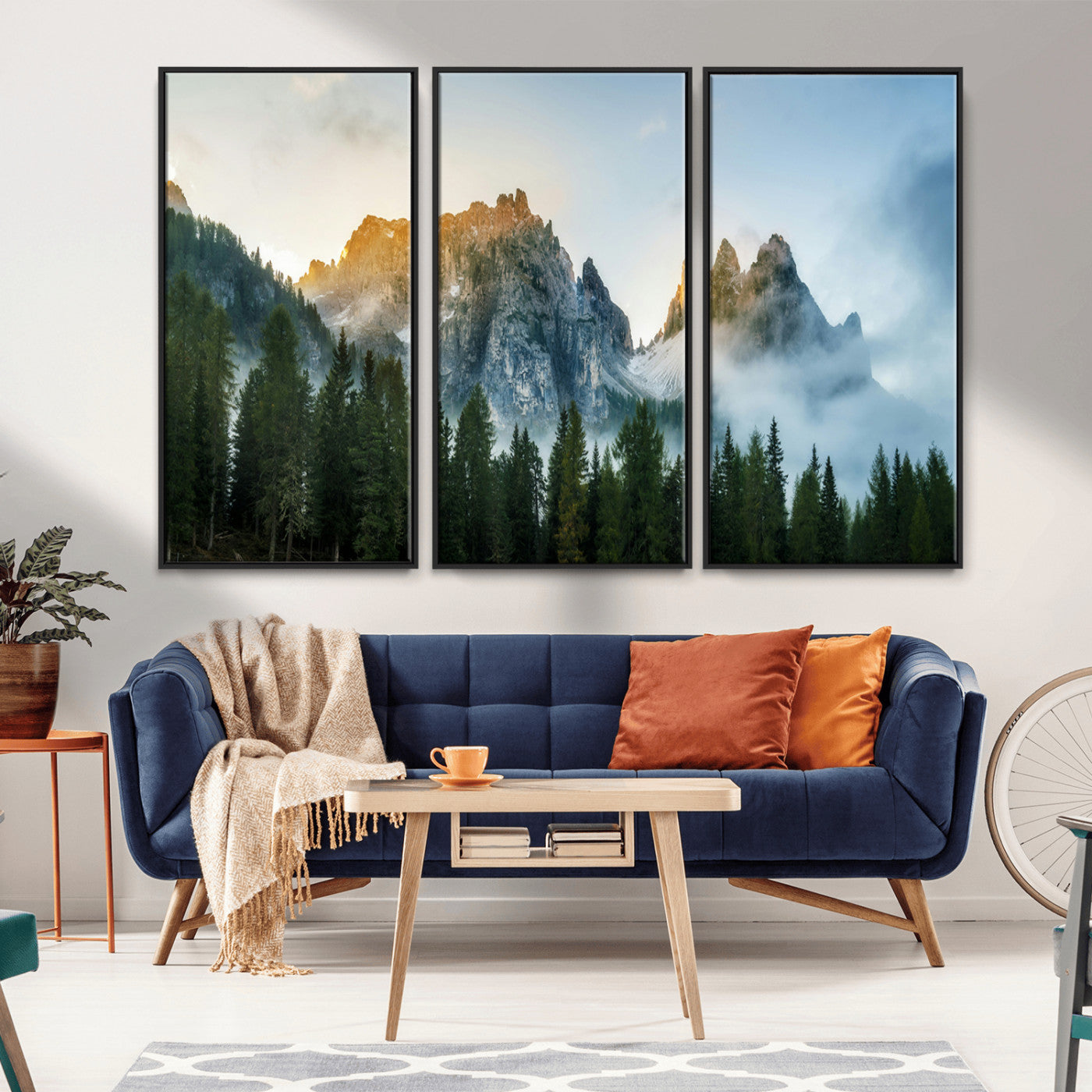 21145440-MGV-CV-36X24-Wilderness Wall Art Wall Art Canvas Print, Framed Nature Landscape Decor Art Picture Print, Misty Forest Photography Perfect