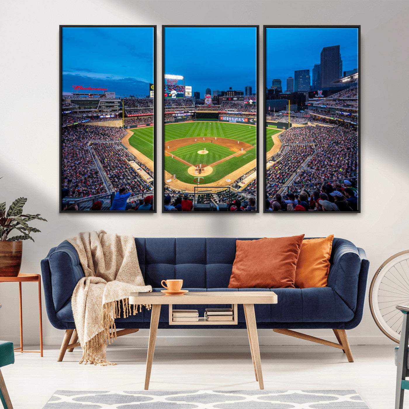 77273035-MGV-CV-36X24-Baseball Stadium Wall Art – Panoramic Evening Game Canvas Print, Sports Fan Decor for Man Cave, Office, Bar, or Living Room