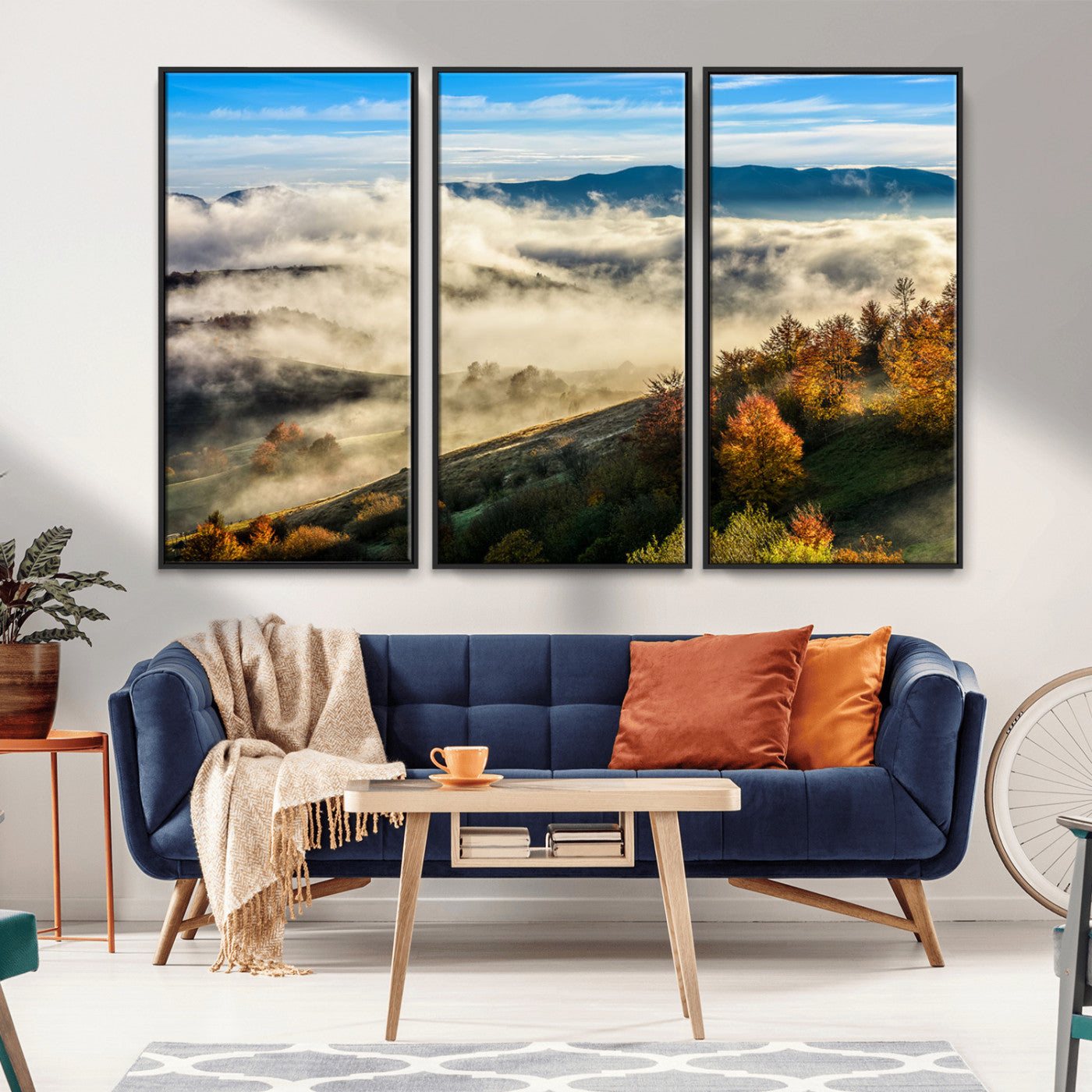 21551192-MGV-CV-36X24-Landscape Wall Art – Autumn Mountain View Canvas Print, Scenic Nature Photography Decor for Bedroom, Living Room, Office, Cabin or