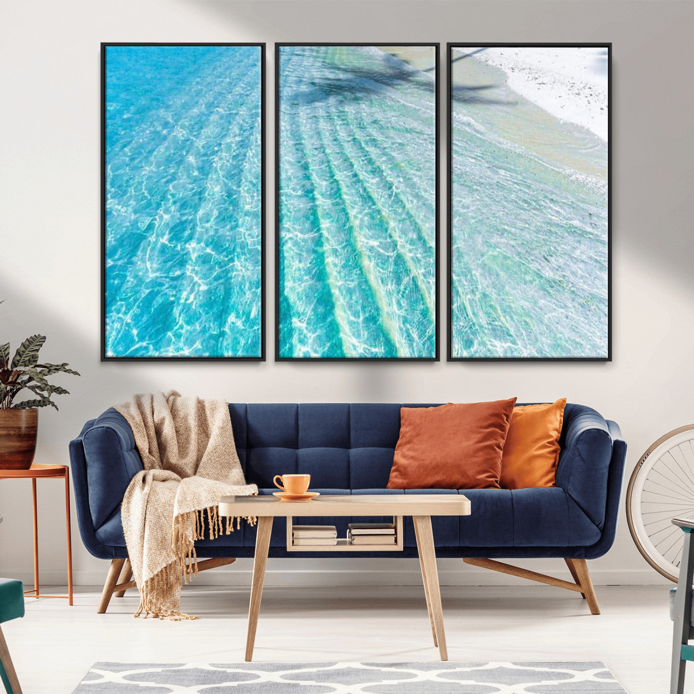 17528159-MGV-CV-36X24-Tropical Ocean Wall Art – Turquoise Water Canvas Print, Crystal Clear Beach Waves Photography Coastal Decor for Living Room,