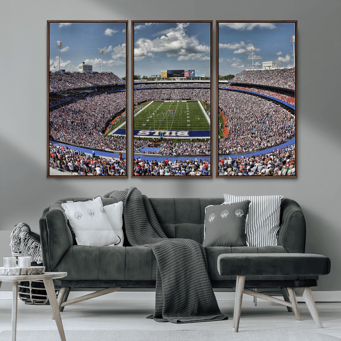 76491-MGV-CV-36X24-Buffalo Bills Stadium Wall Art Canvas Print, Framed Bills Stadium Art Picture Print, Highmark Stadium Perfect Sport Room Decor