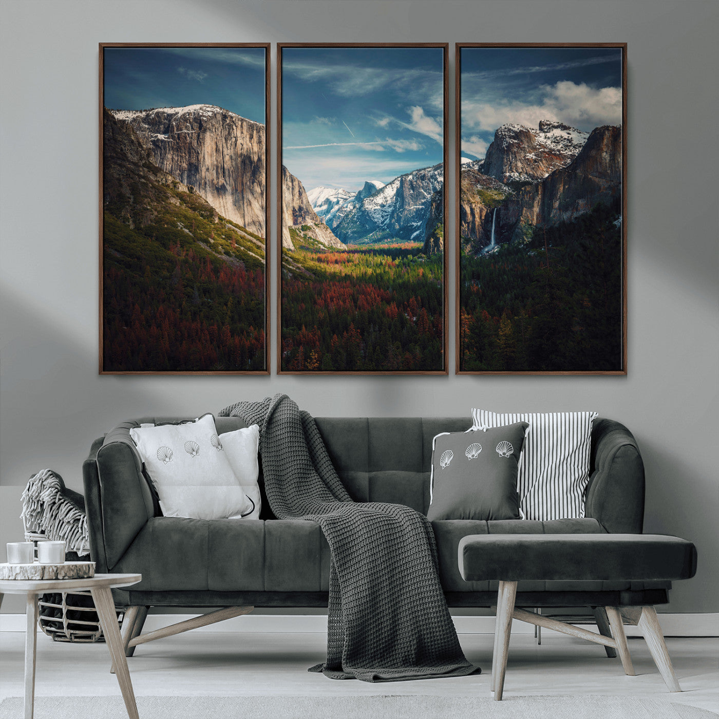 15244033-MGV-CV-36X24-Yosemite National Wall Art Canvas Print, Framed Mountain Landscape Art Picture Print, El Capitan Perfect Rustic Farmhouse Decor