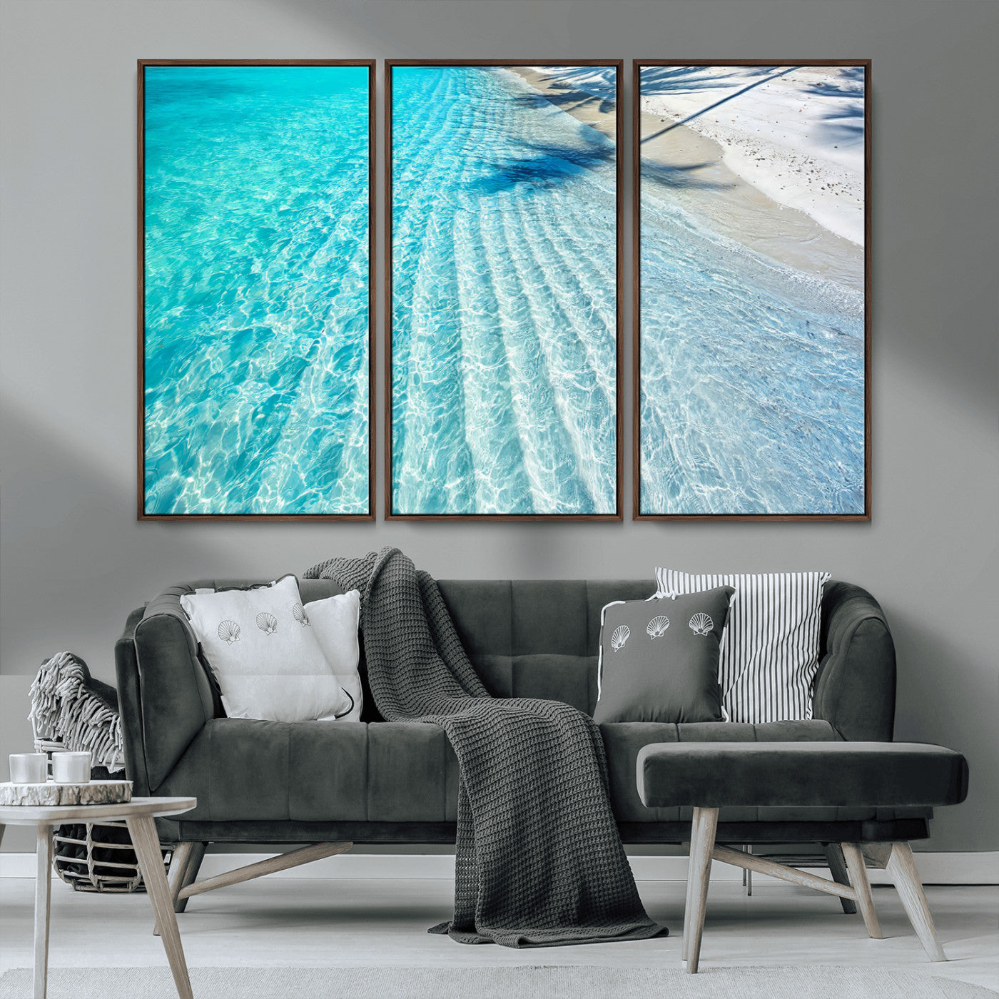 68127042-MGV-CV-36X24-Beach Wall Art – Tropical Ocean Canvas Print, Clear Water and White Sand Photography Decor for Bedroom, Living Room, Office,