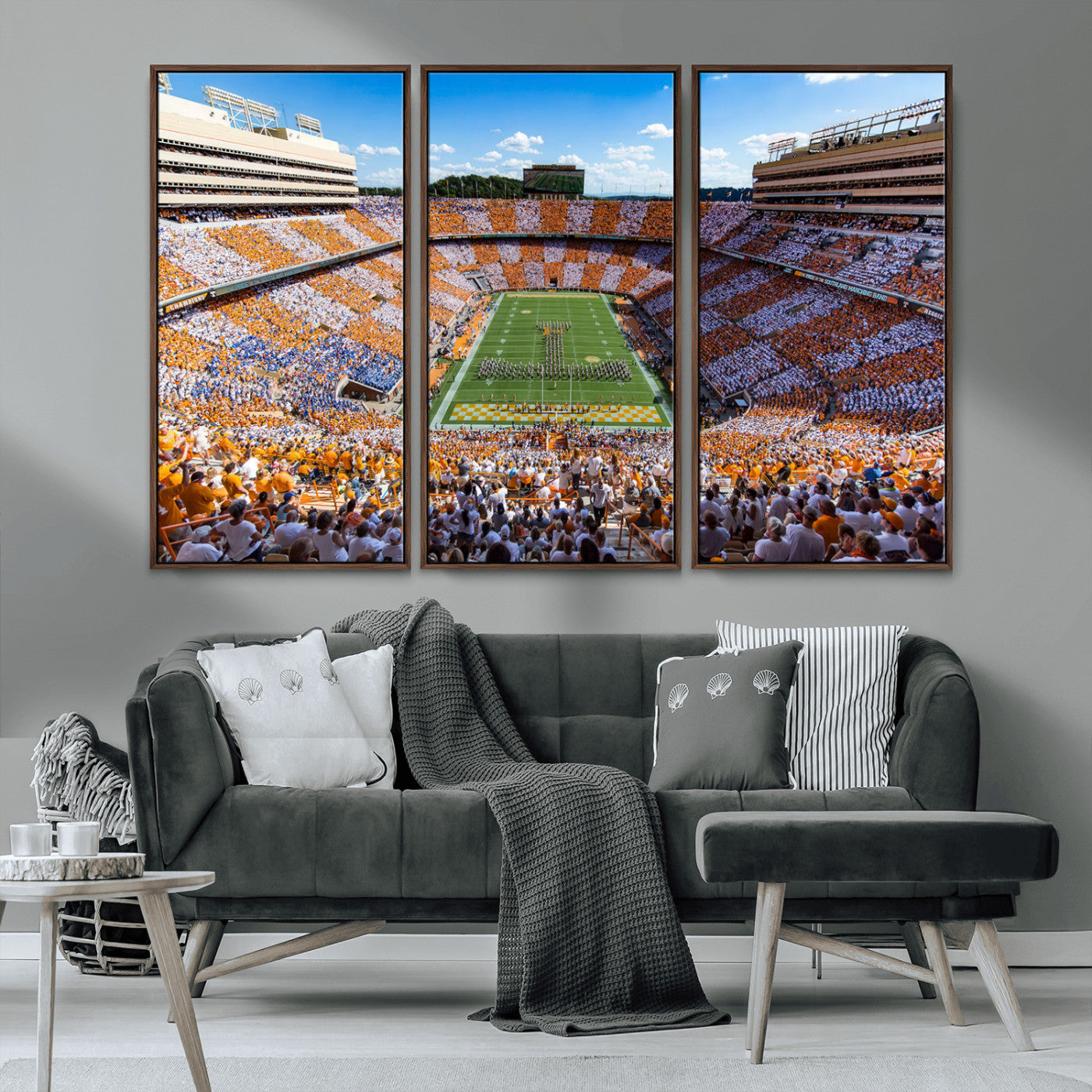 77097951-MGV-CV-36X24-Neyland Stadium Wall Art – Panoramic Tennessee Volunteers Football Field Canvas Print, Game Day Decor for Office, Man Cave, Living