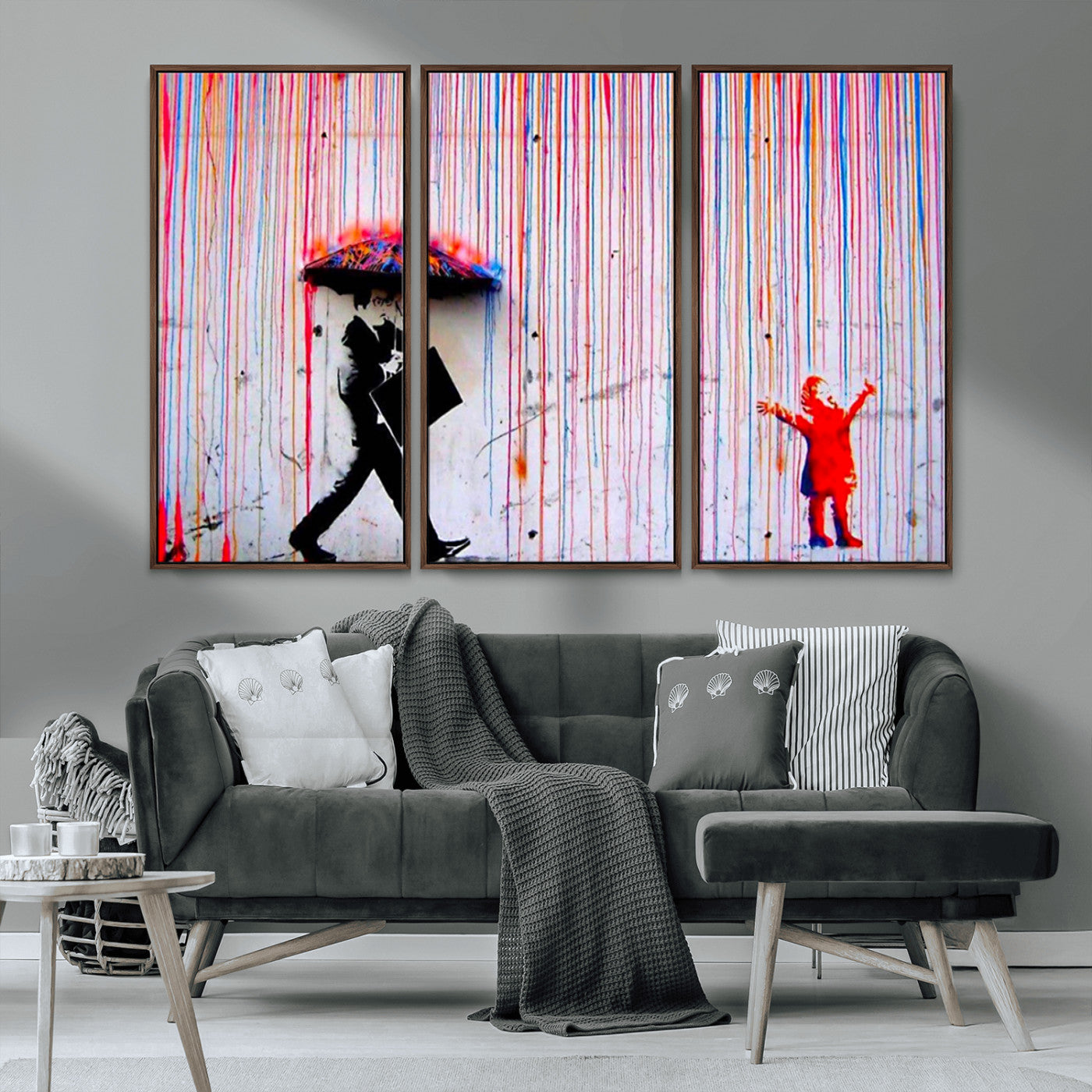 69505-MGV-CV-36X24-Graffiti Girl Wall Art Canvas Print, Framed Urban Contrast Art Picture Print, Vibrant Graffiti Perfect Urban Pop Decor Artwork