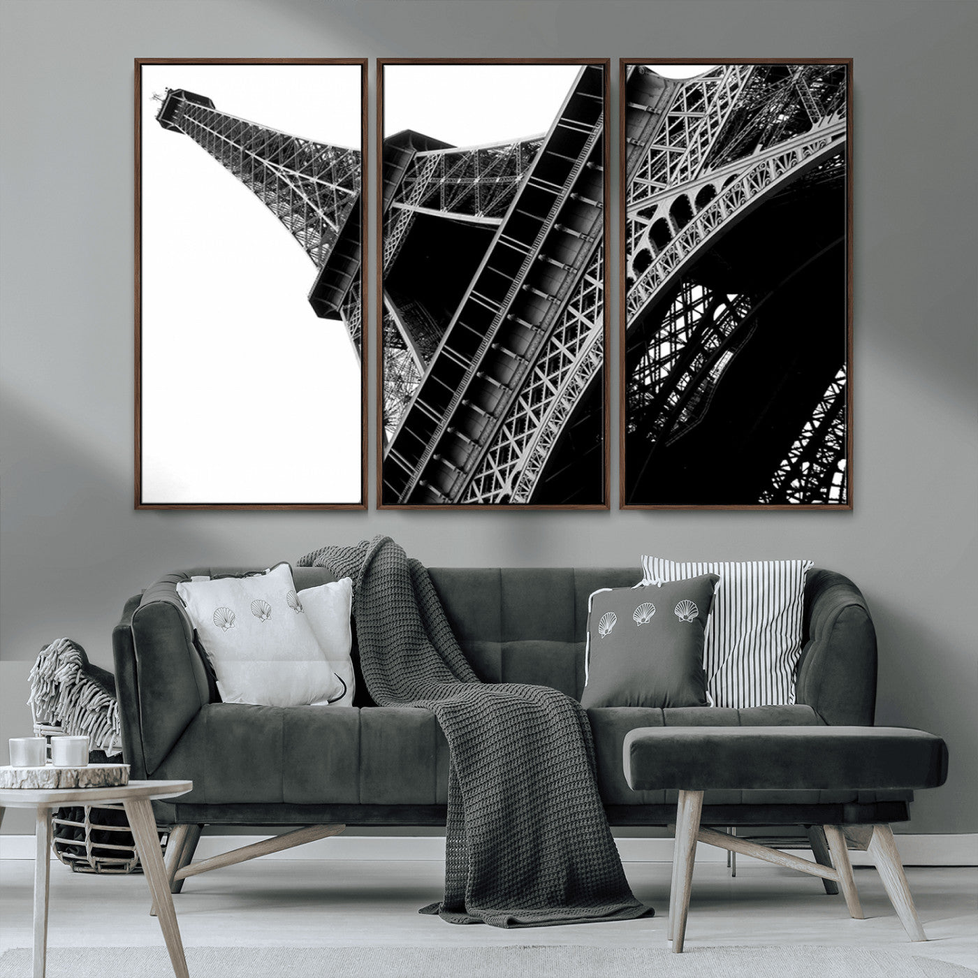 89033-MGV-CV-36X24-Eiffel Tower Wall Art – Dramatic Black and White Architectural Canvas Print, Modern Paris Decor for Office, Living Room or