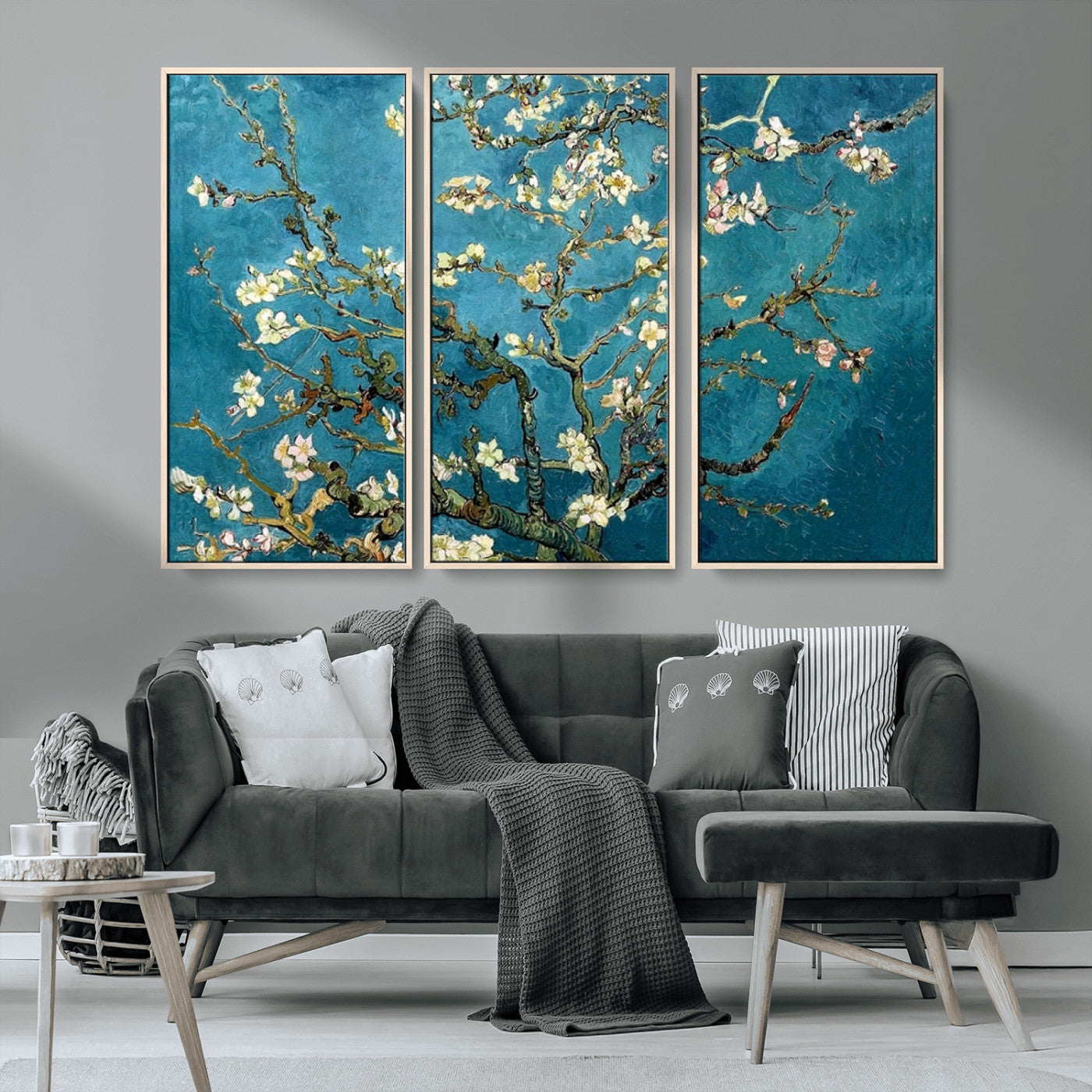 91714-MGV-CV-36X24-Almond Blossoms Wall Art – Handcrafted Van Gogh Inspired Floral Canvas Print, Beautiful Nature Decor for Living Room, Bedroom, or